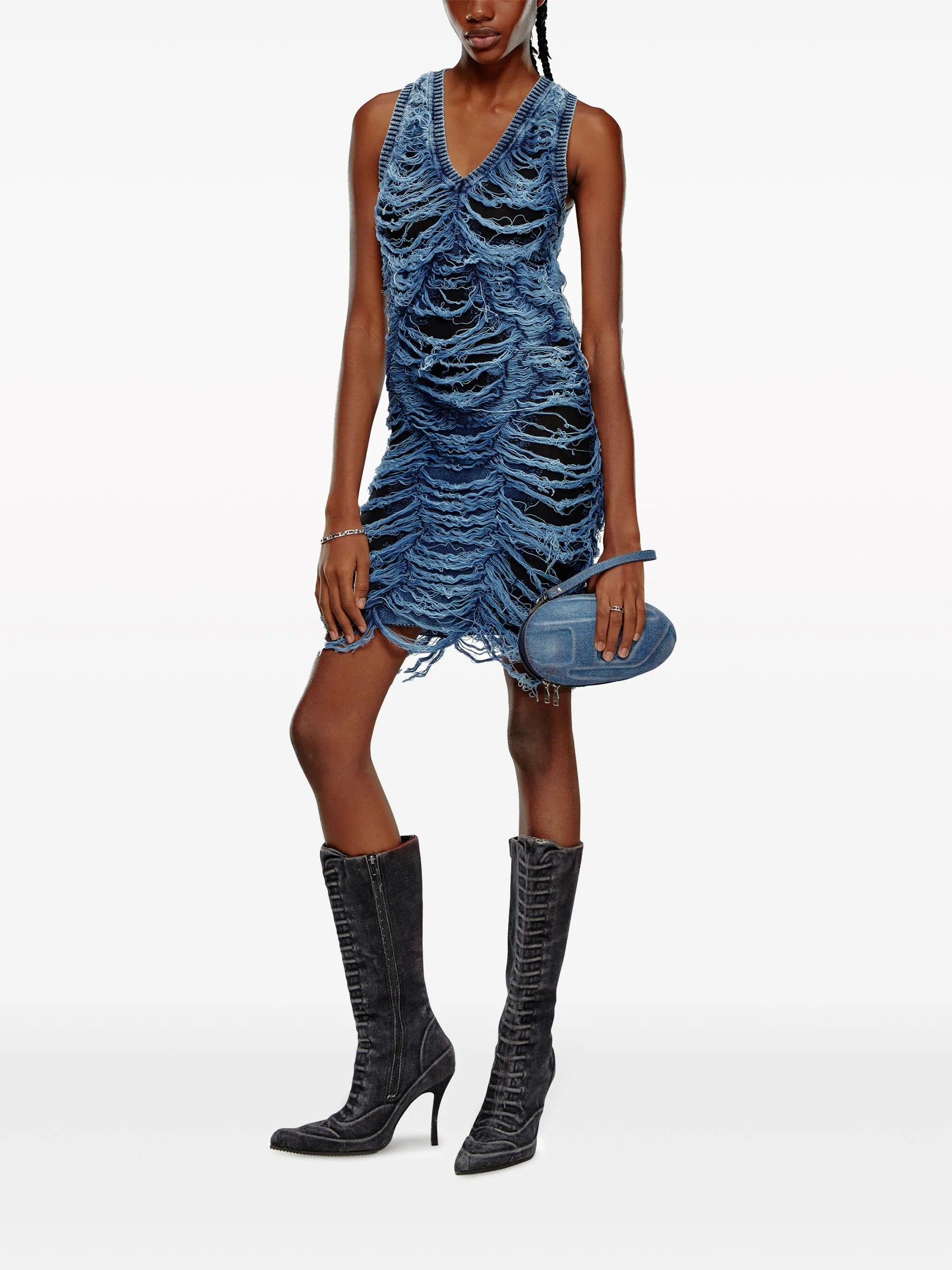 M-Bianca distressed minidress
