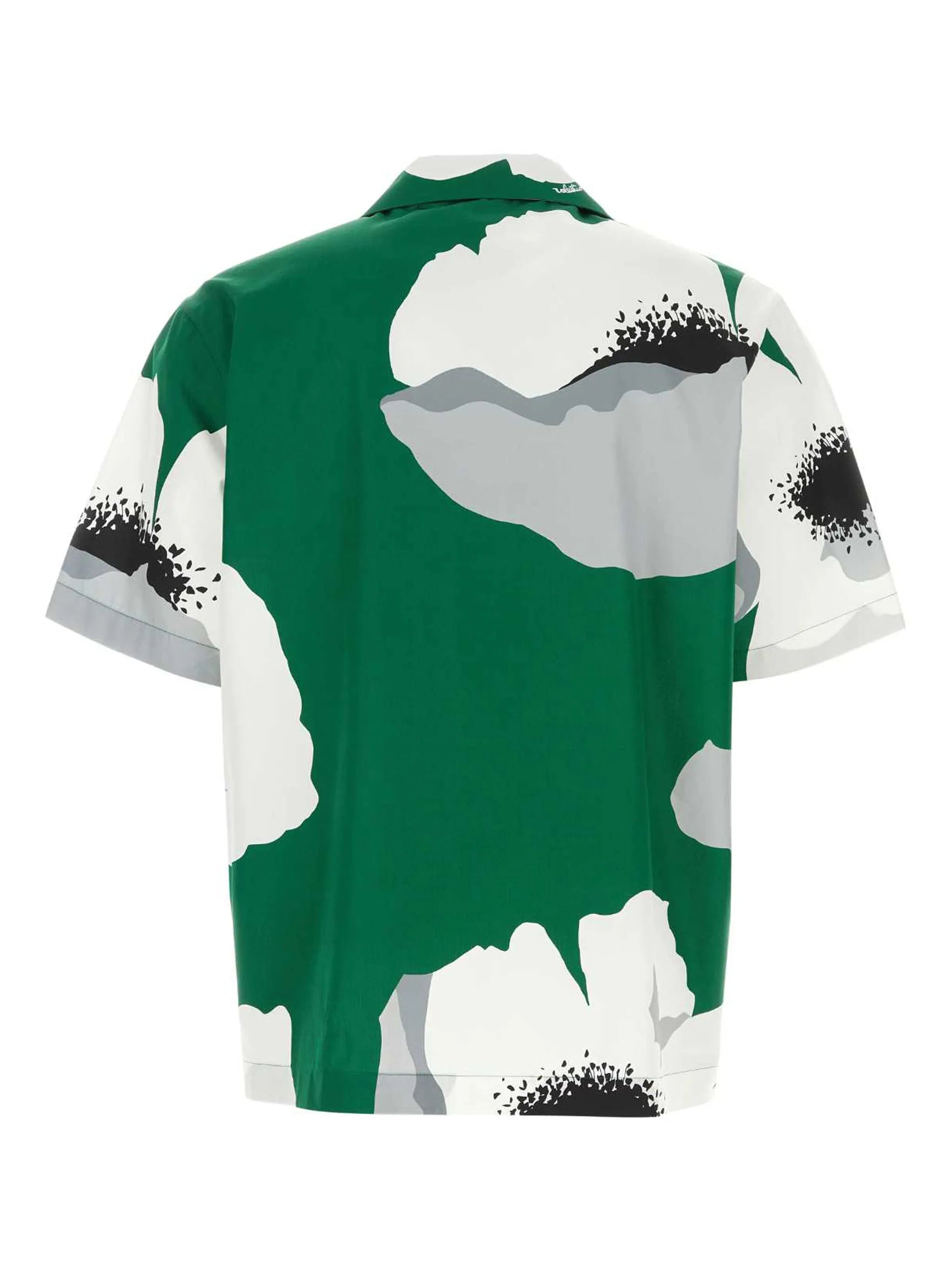 Flower Portrait-print bowling shirt