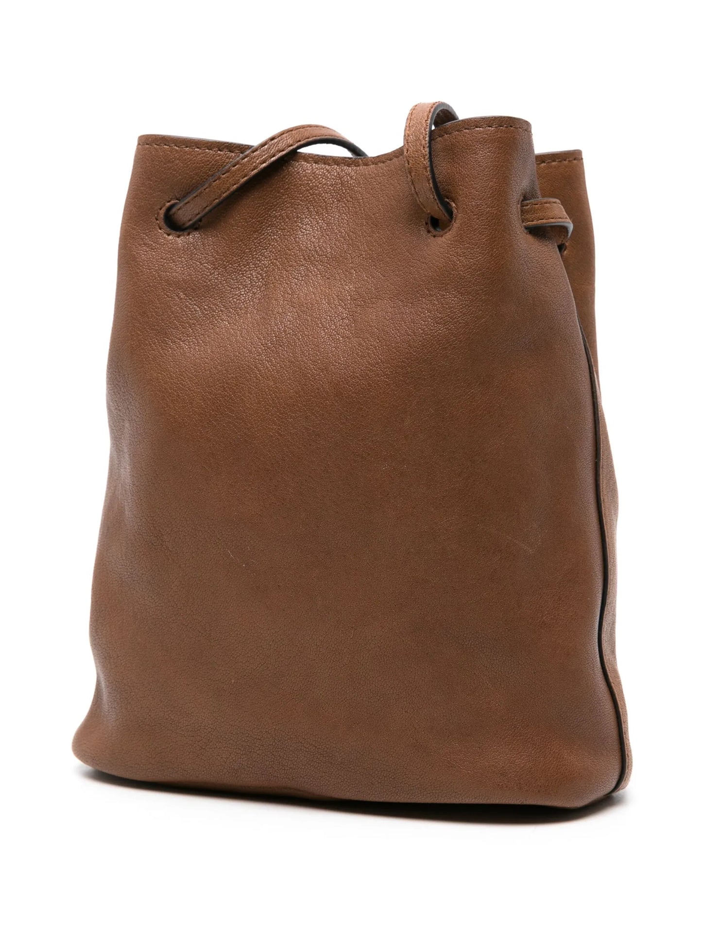 mini logo-embossed bucket bag