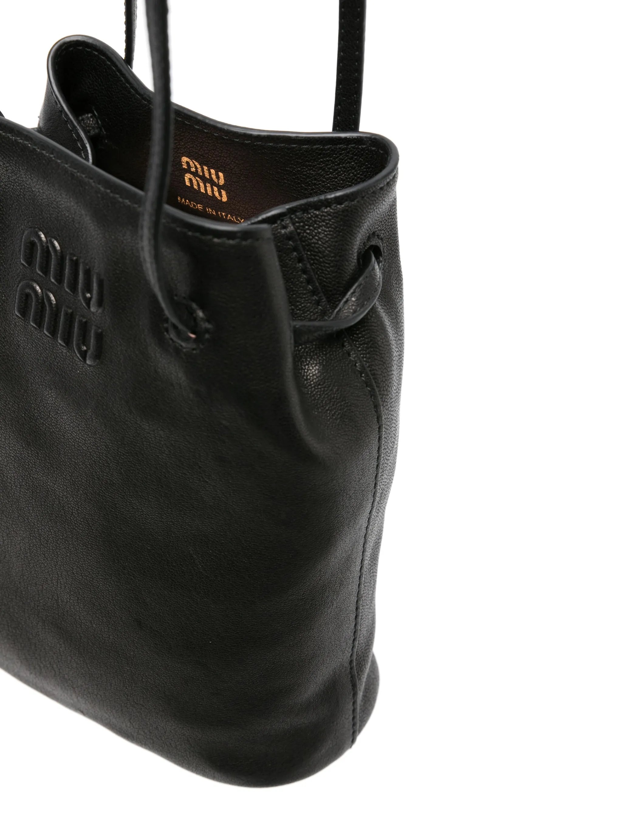 mini leather bucket bag