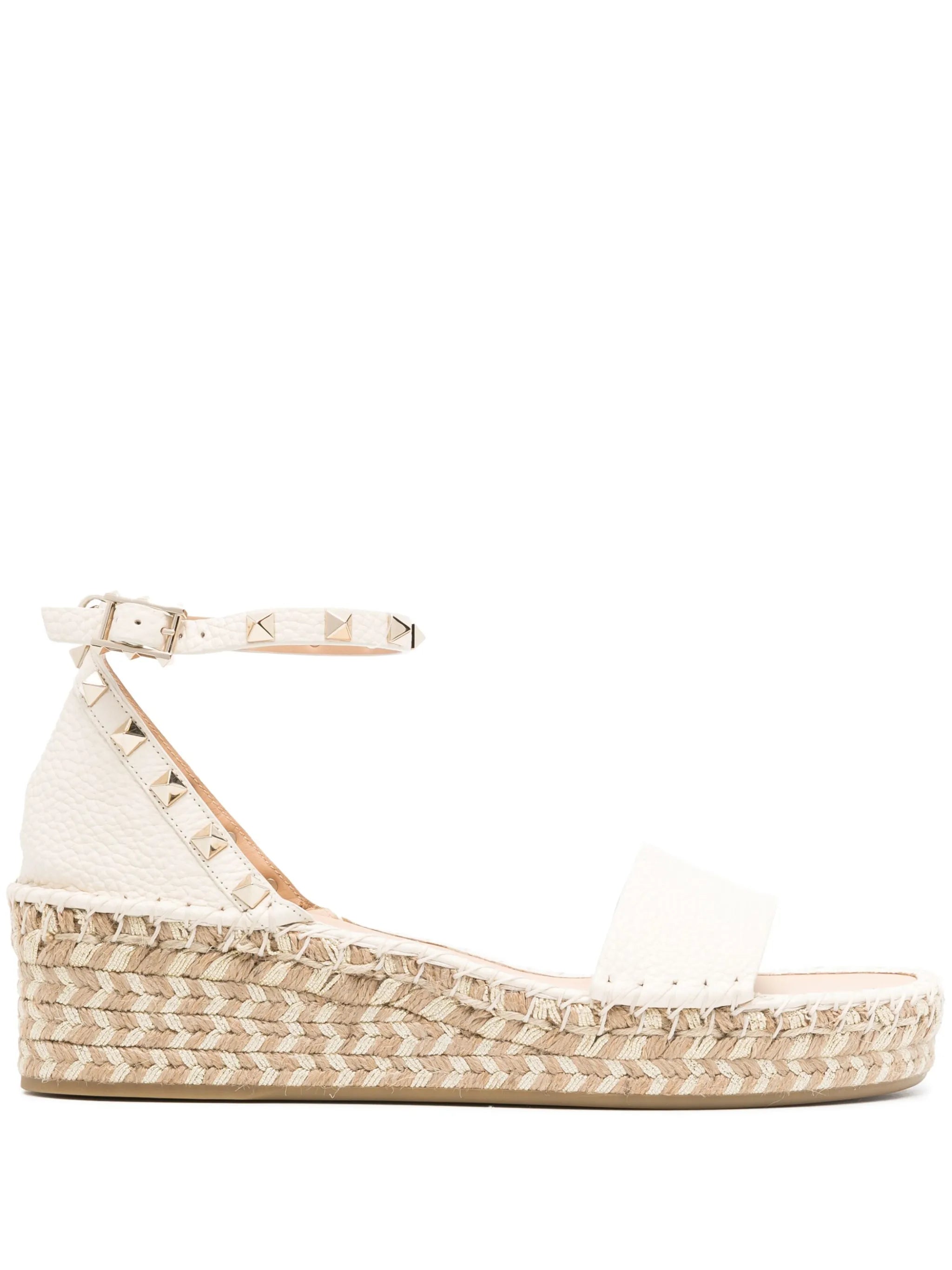 Rockstud 55mm leather espadrilles