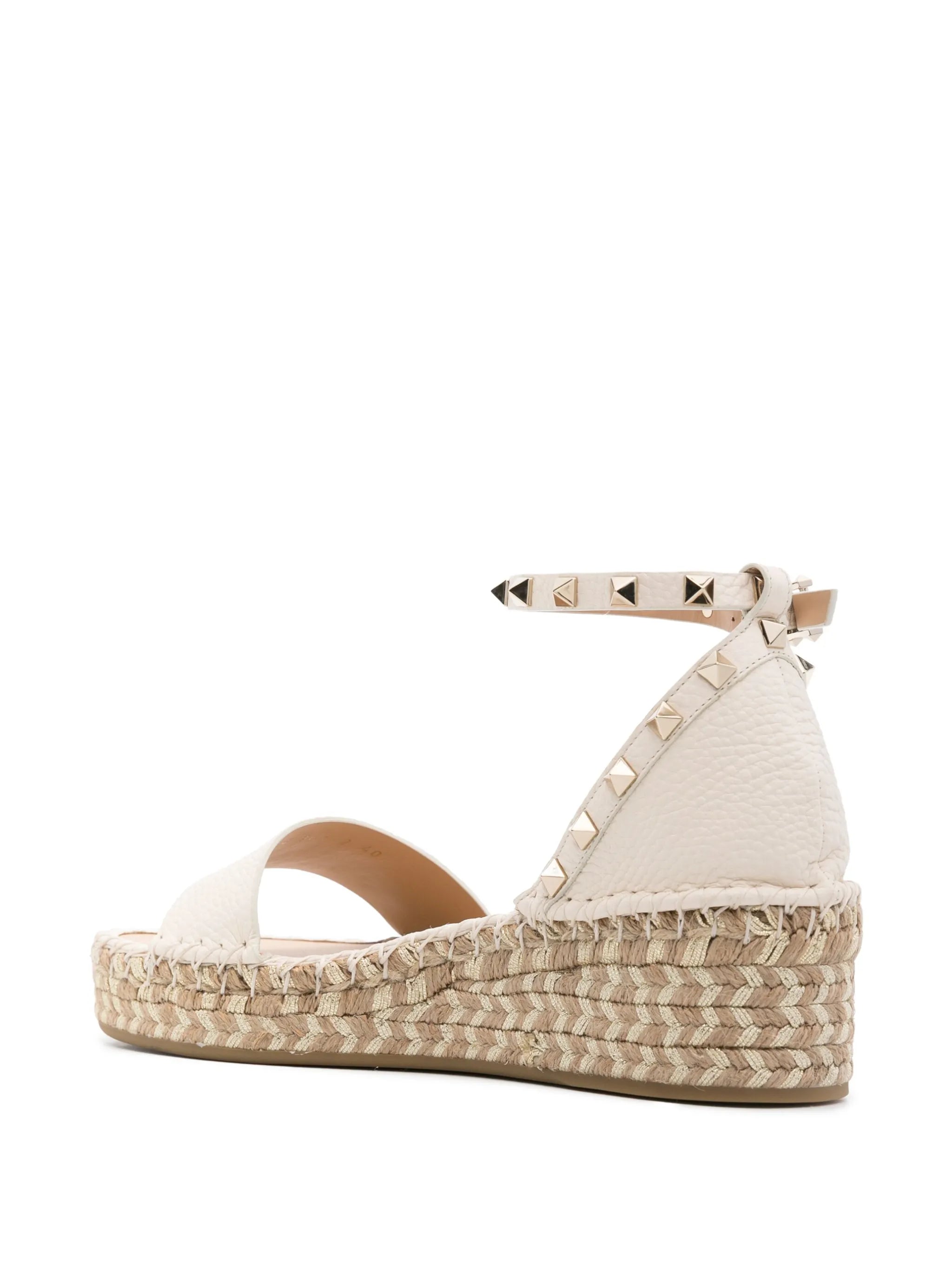 Rockstud 55mm leather espadrilles
