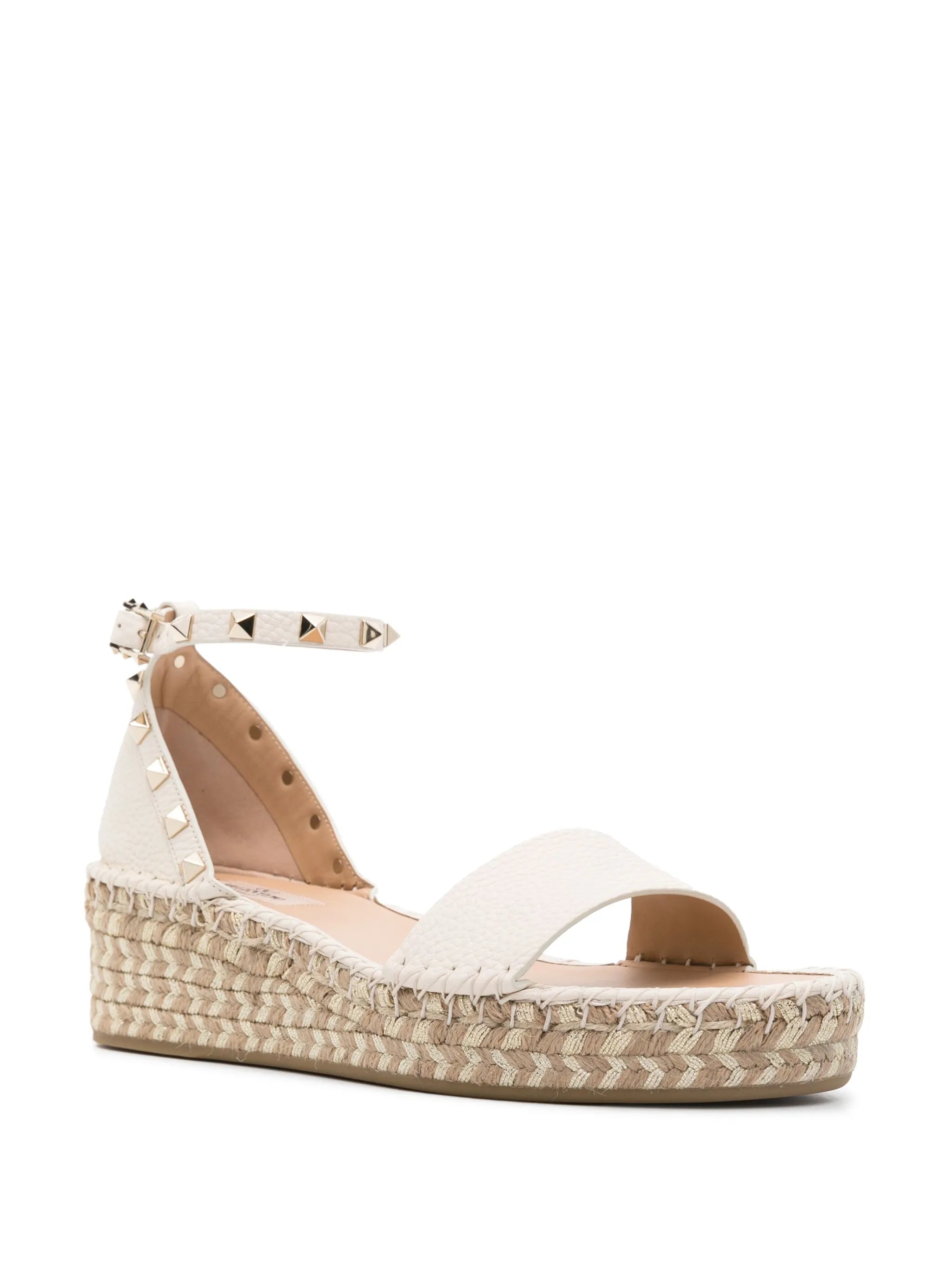 Rockstud 55mm leather espadrilles