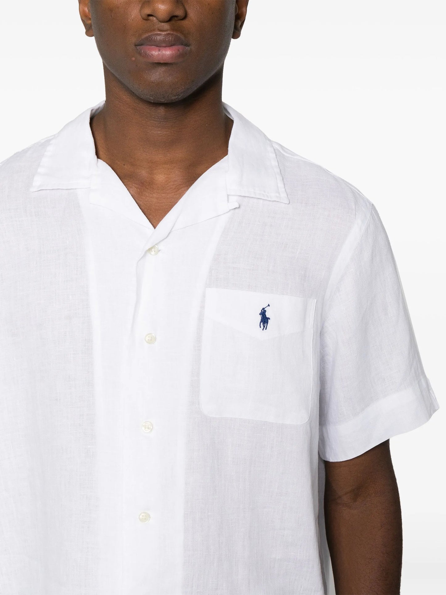 Polo-Pony-embroidery linen shirt