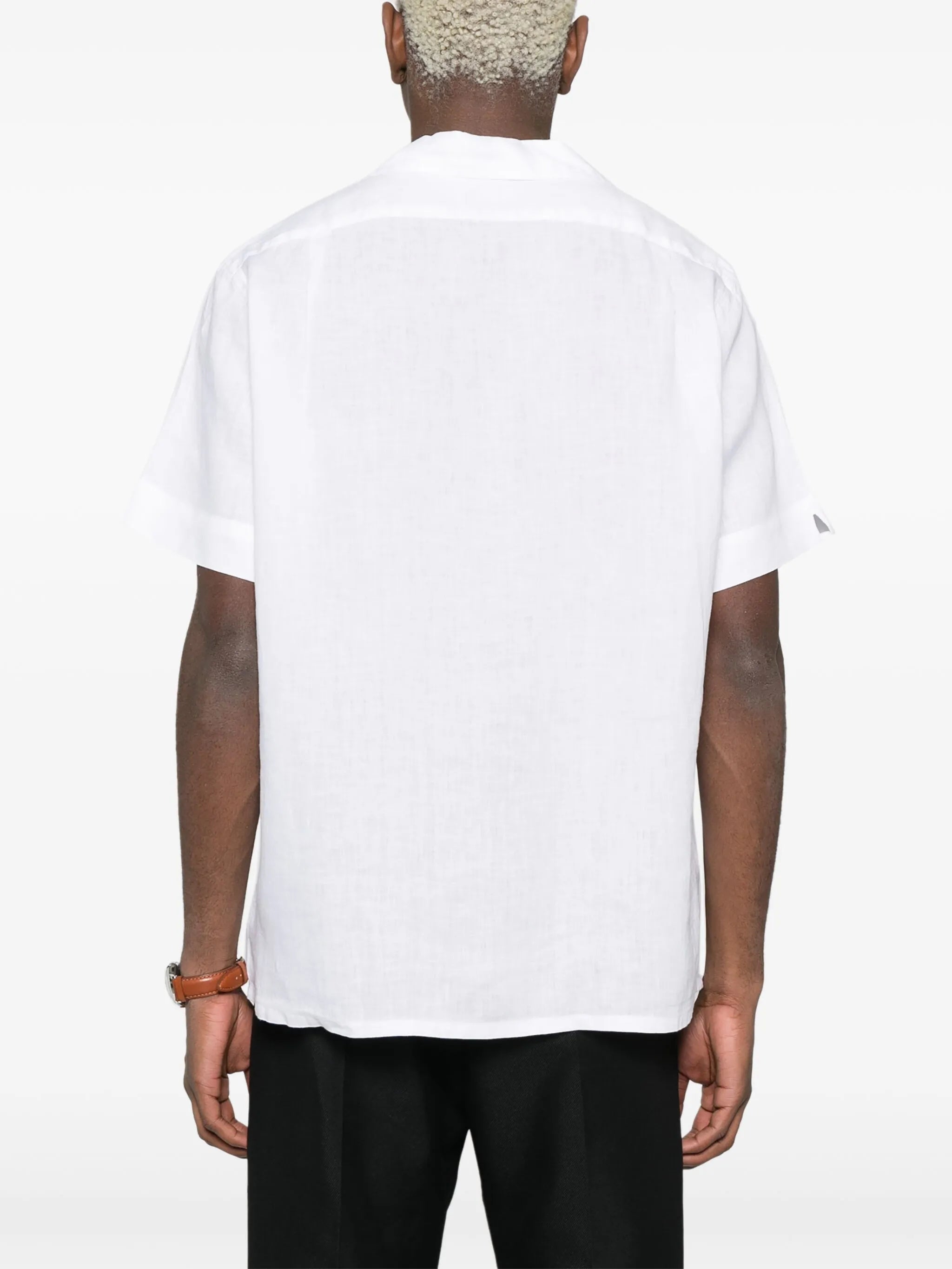 Polo-Pony-embroidery linen shirt