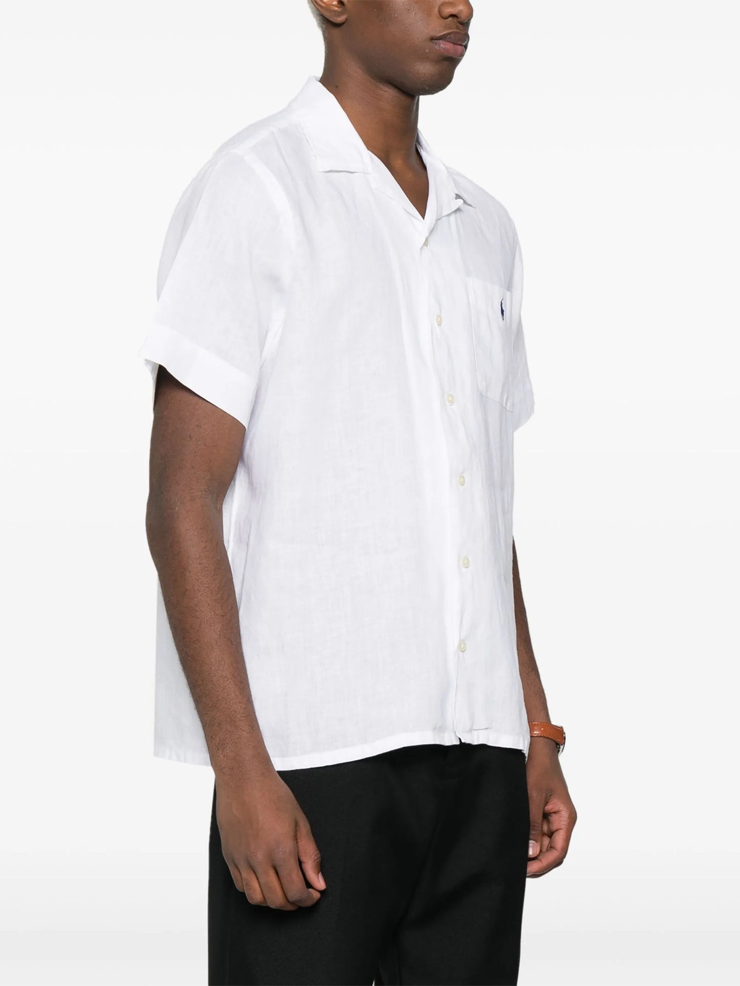 Polo-Pony-embroidery linen shirt