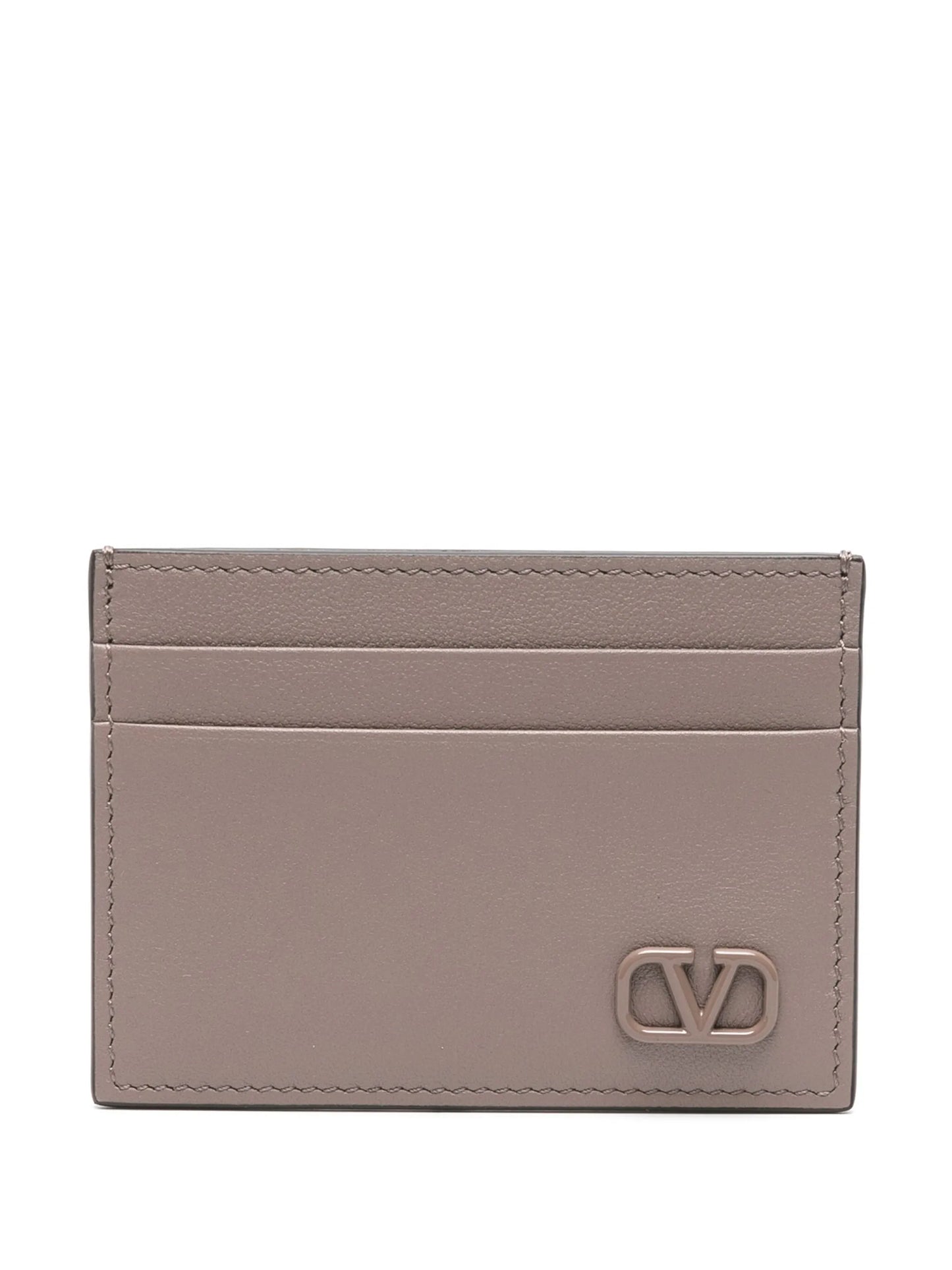 V-logo leather cardholder