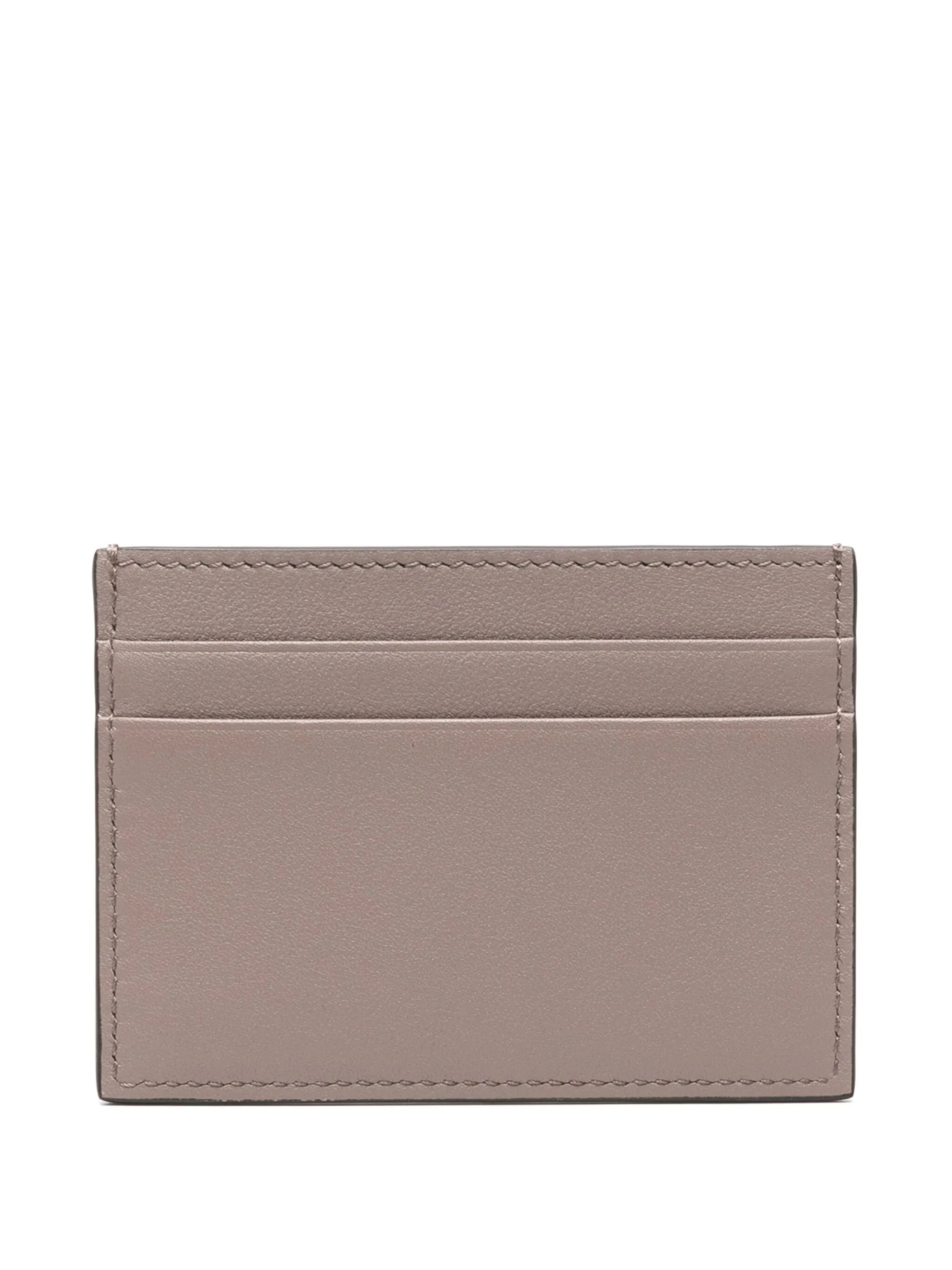 V-logo leather cardholder