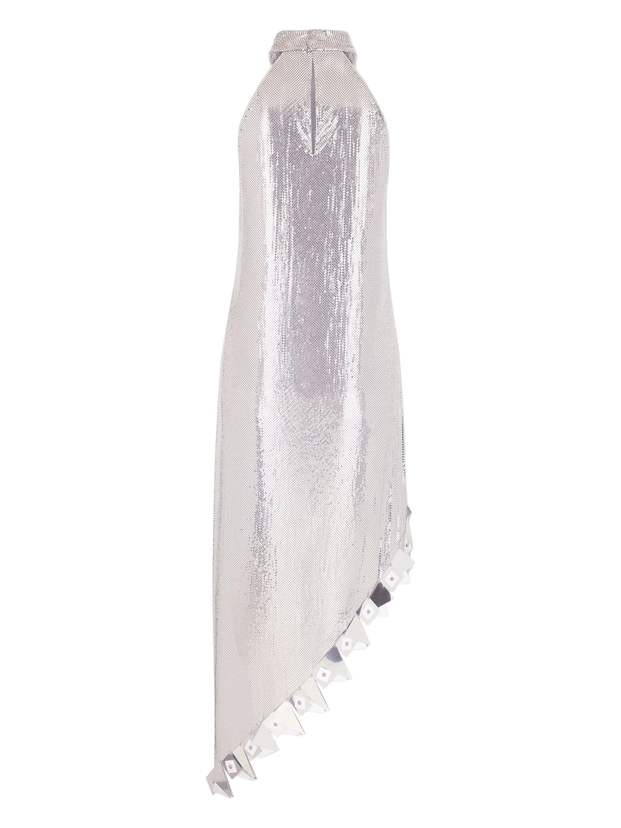 metallic-finish halterneck dress