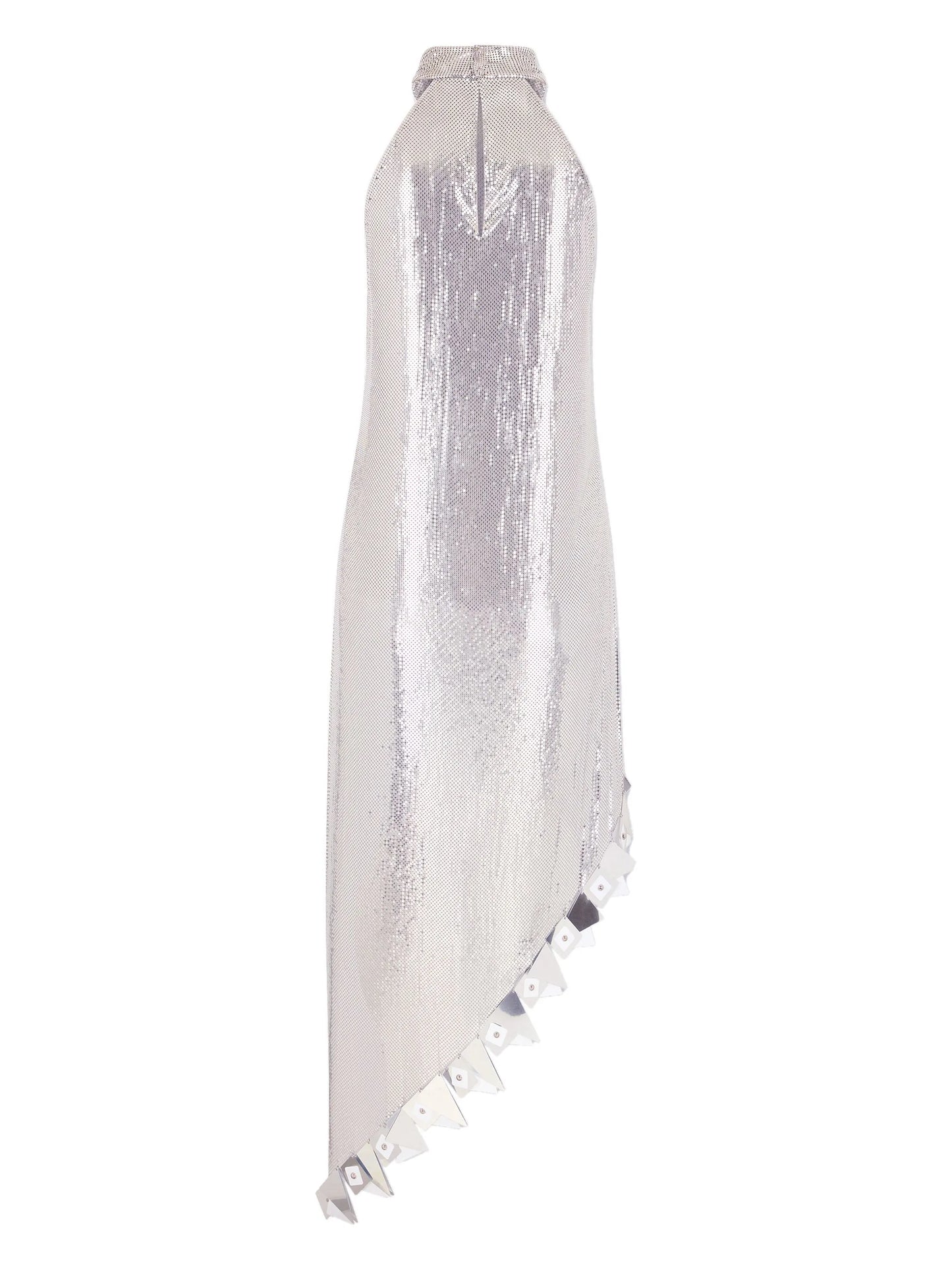 metallic-finish halterneck dress