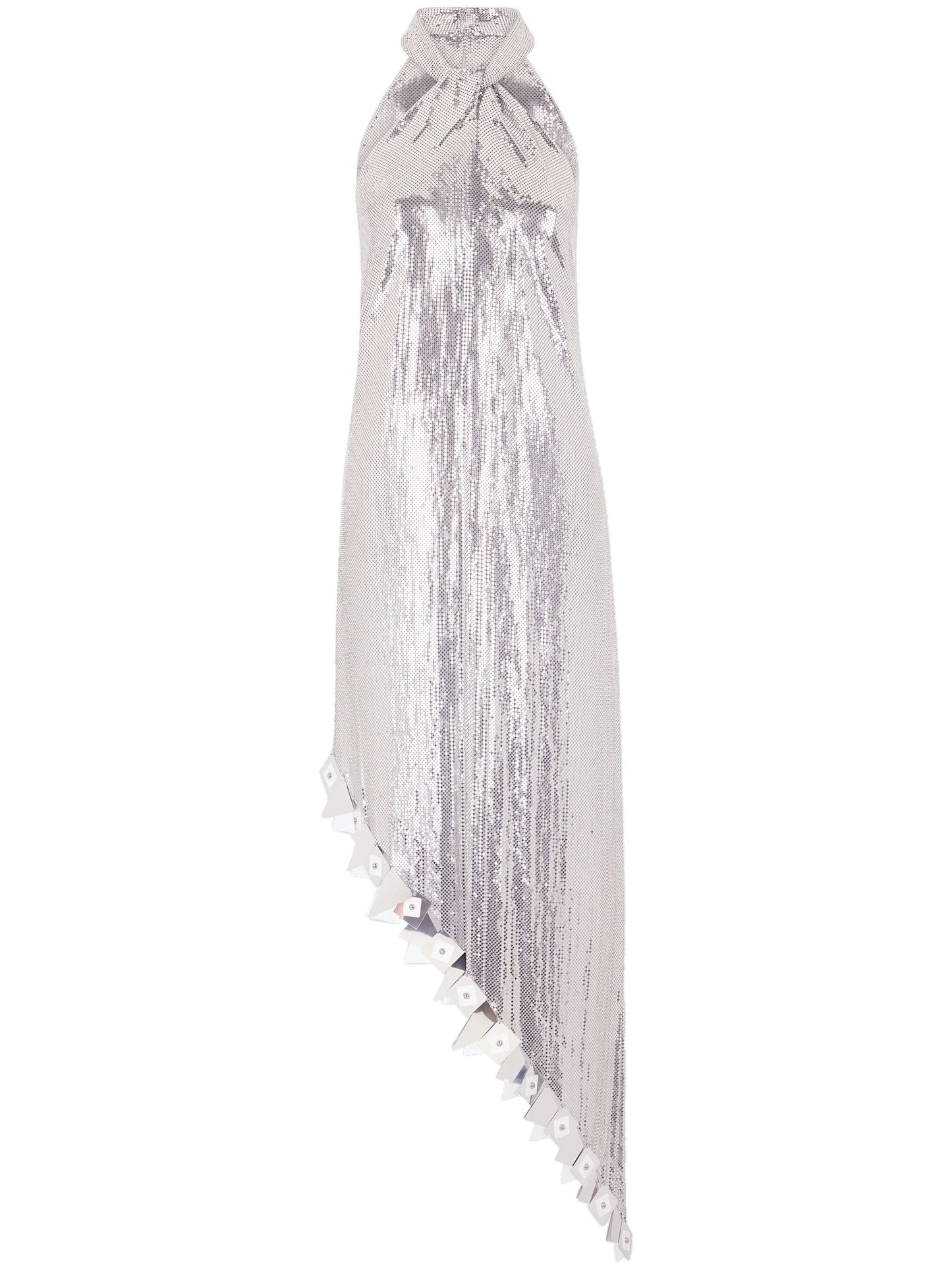 metallic-finish halterneck dress