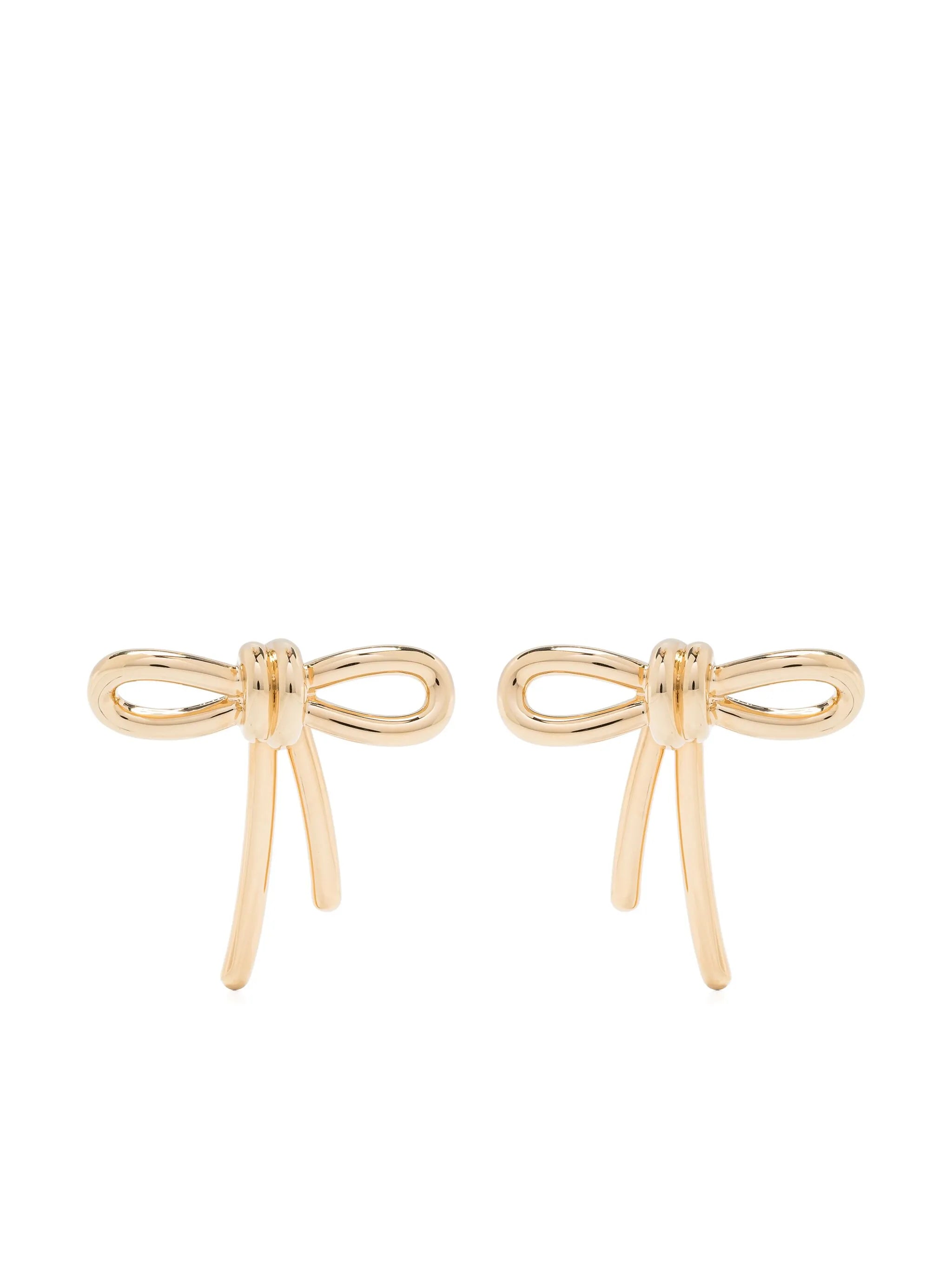 bow-detail polished earrings