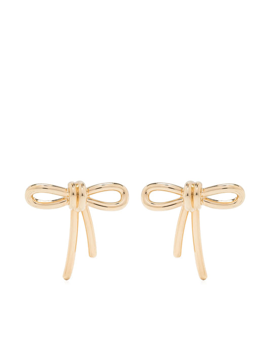 bow-detail polished earrings