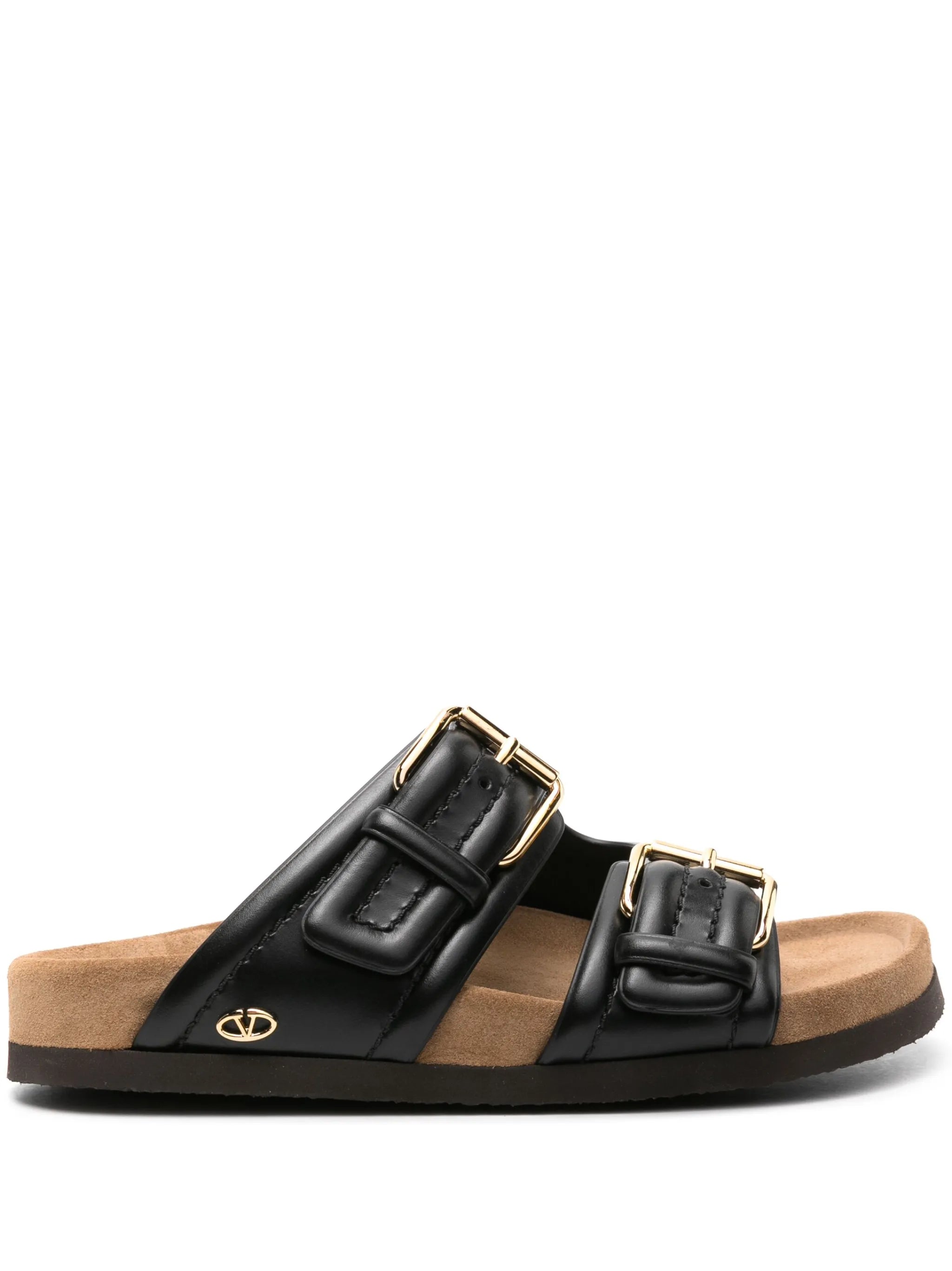 Fussfriend double-strap leather slides