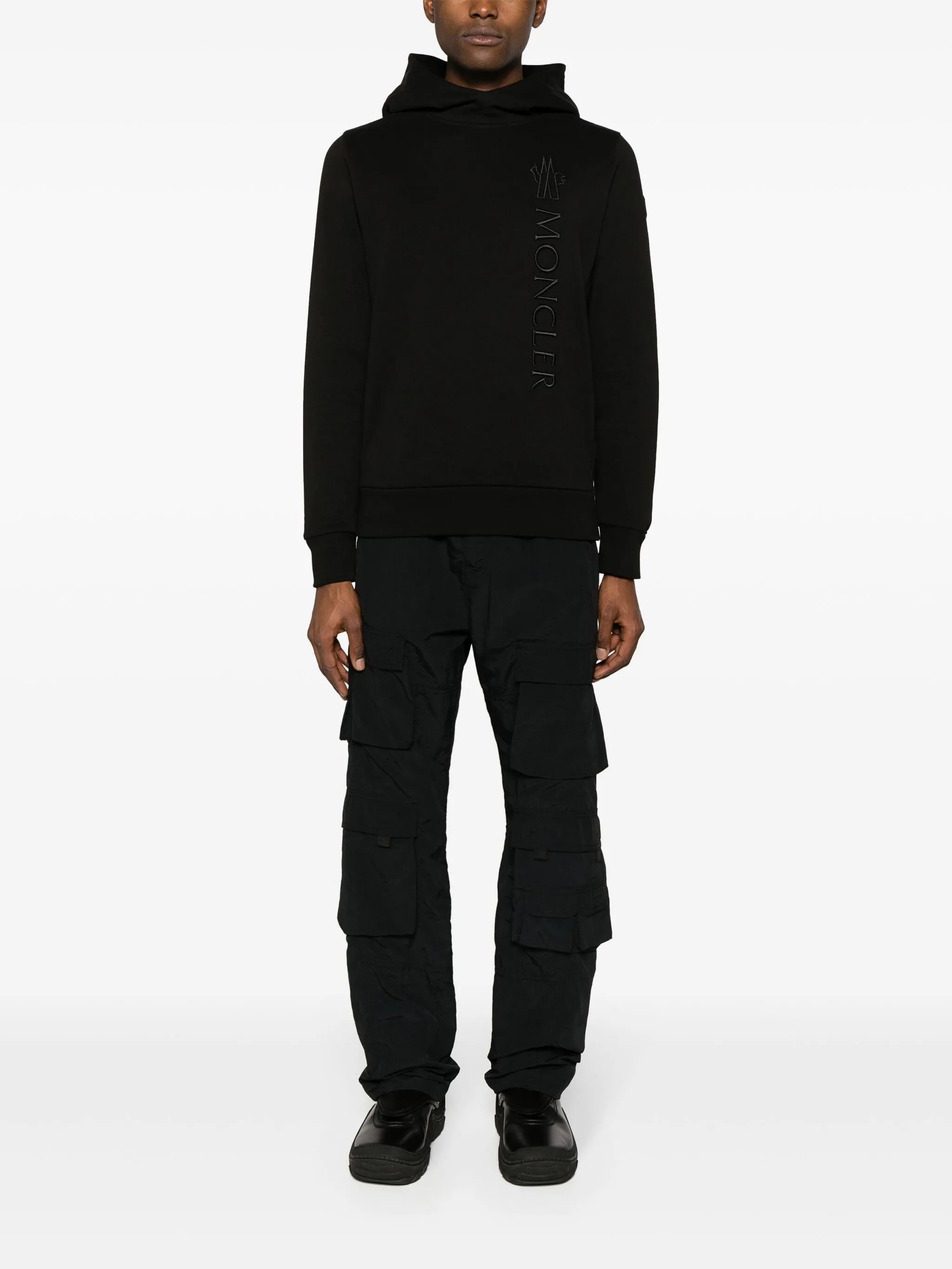 embroidered-logo cotton hoodie