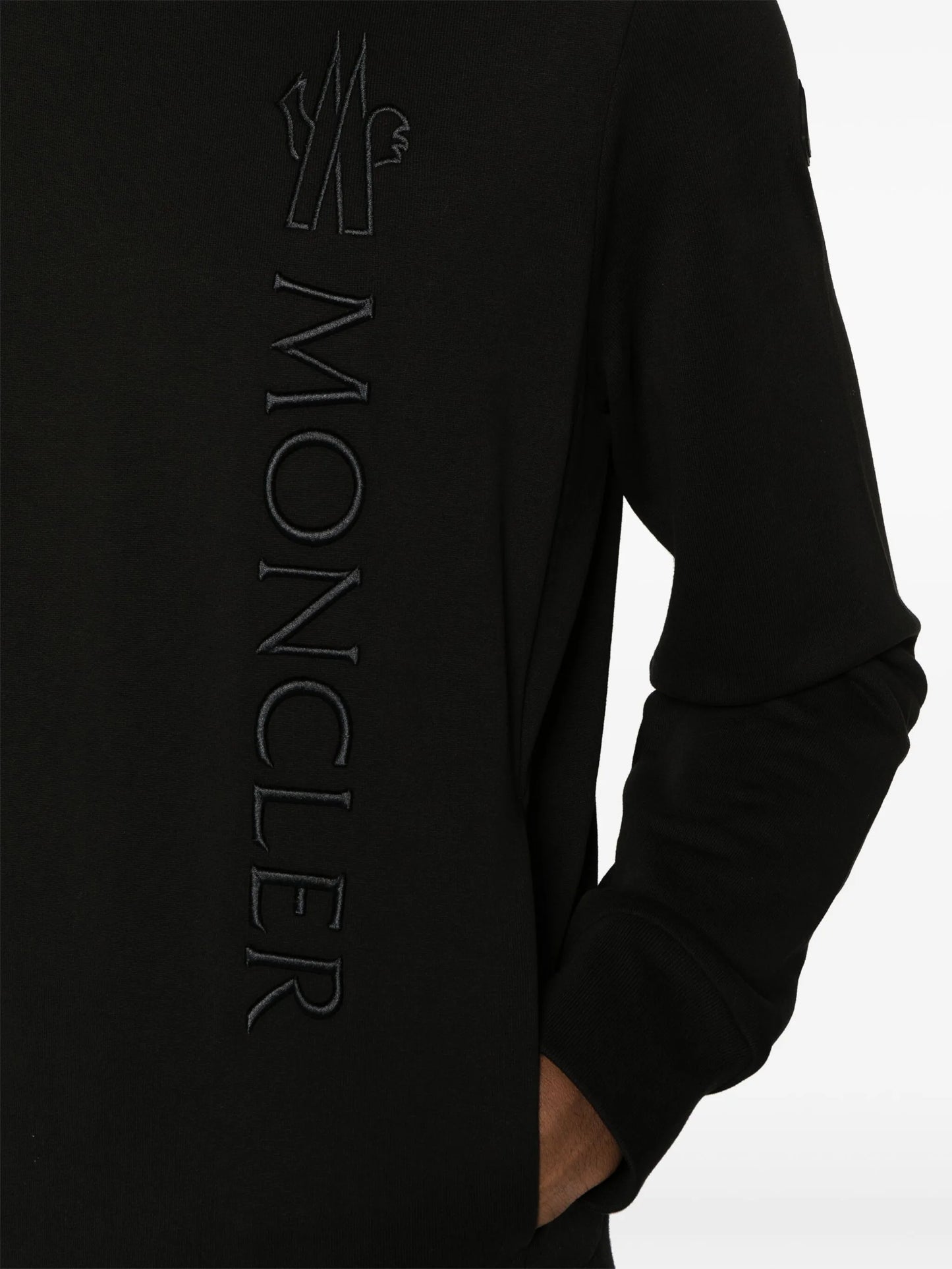 embroidered-logo cotton hoodie