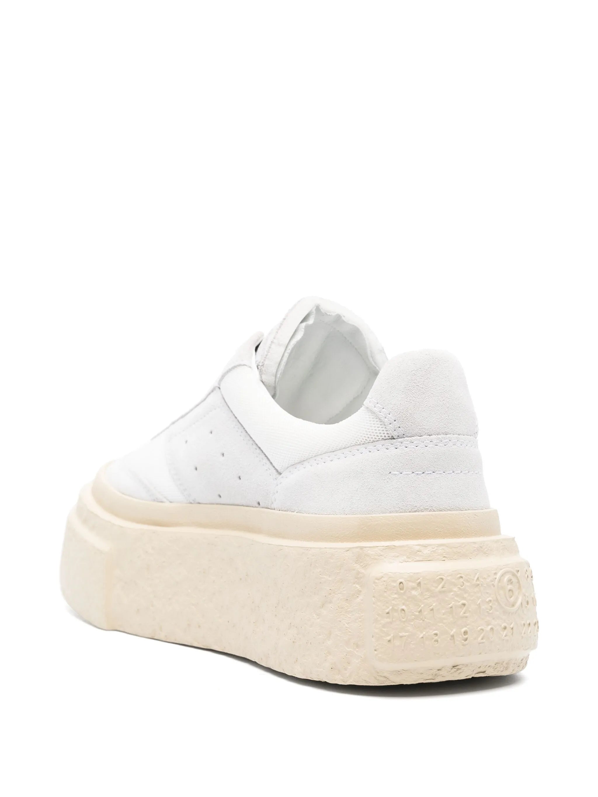 numbers-motif leather sneakers