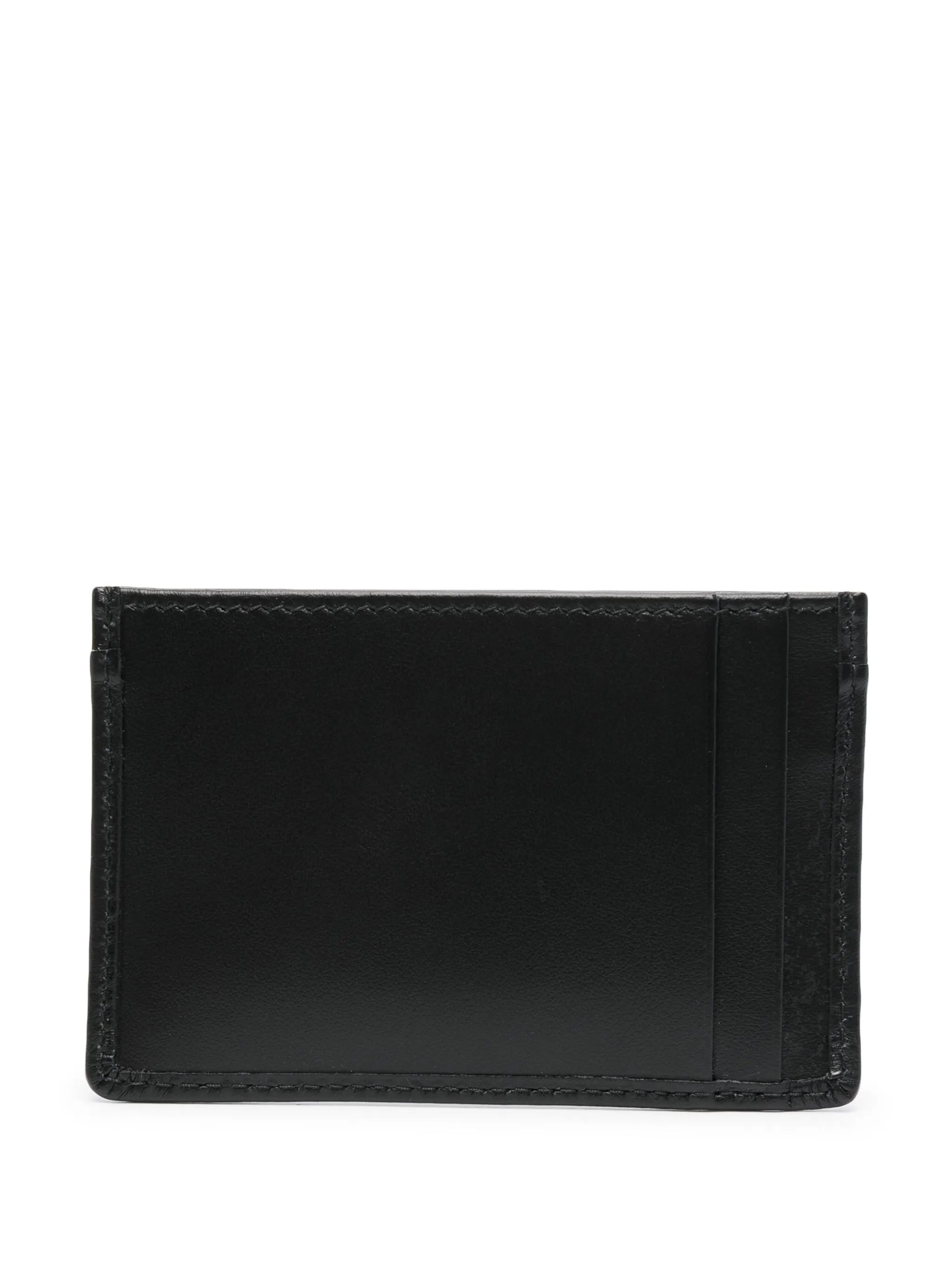logo-lettering leather card holder