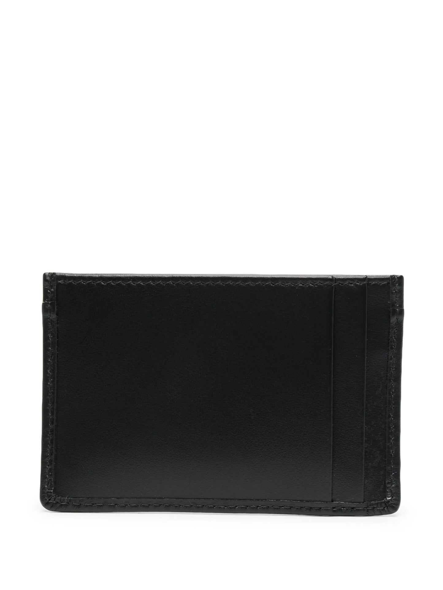 logo-lettering leather card holder