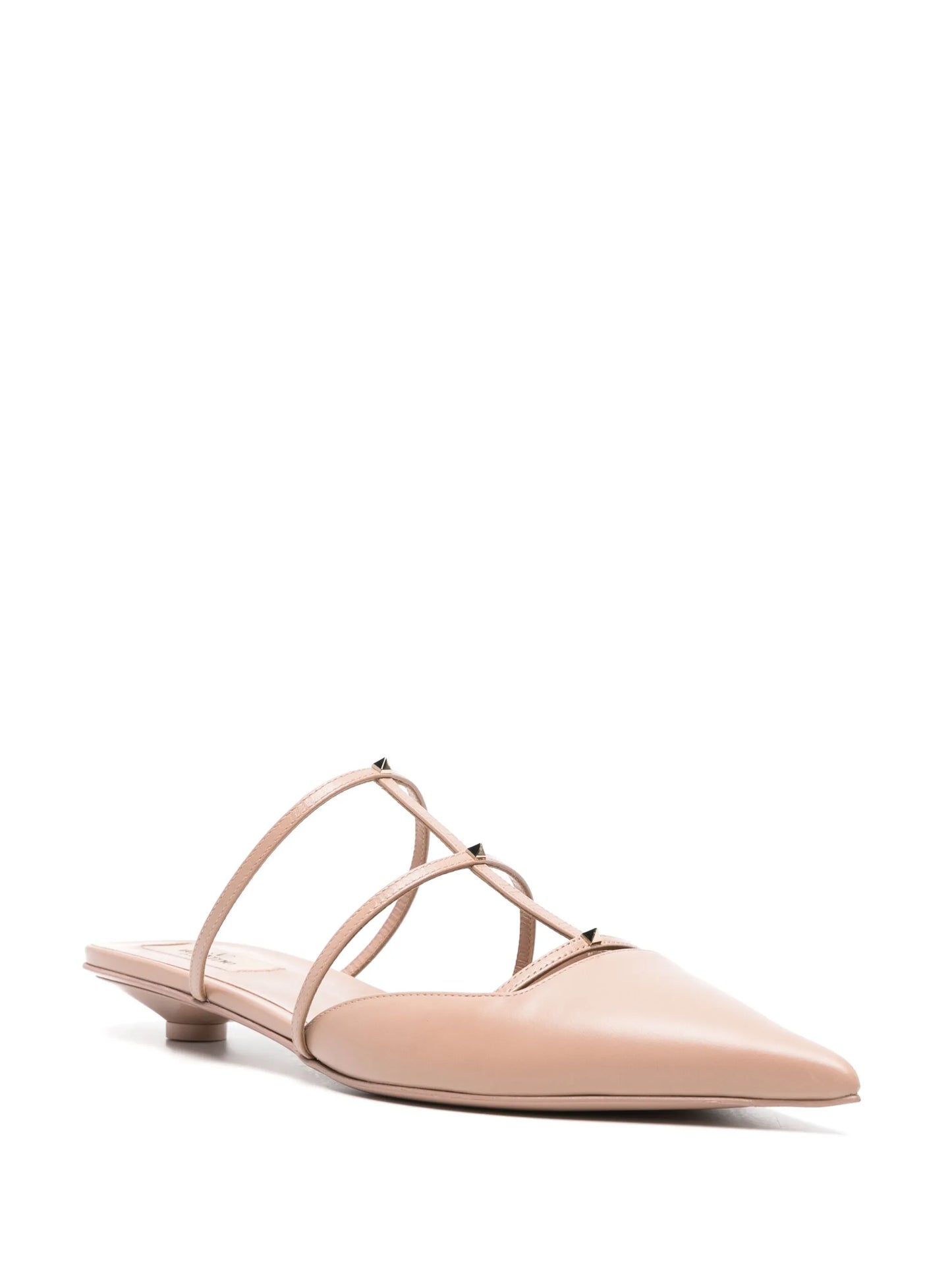 Rockstud Wispy leather mules