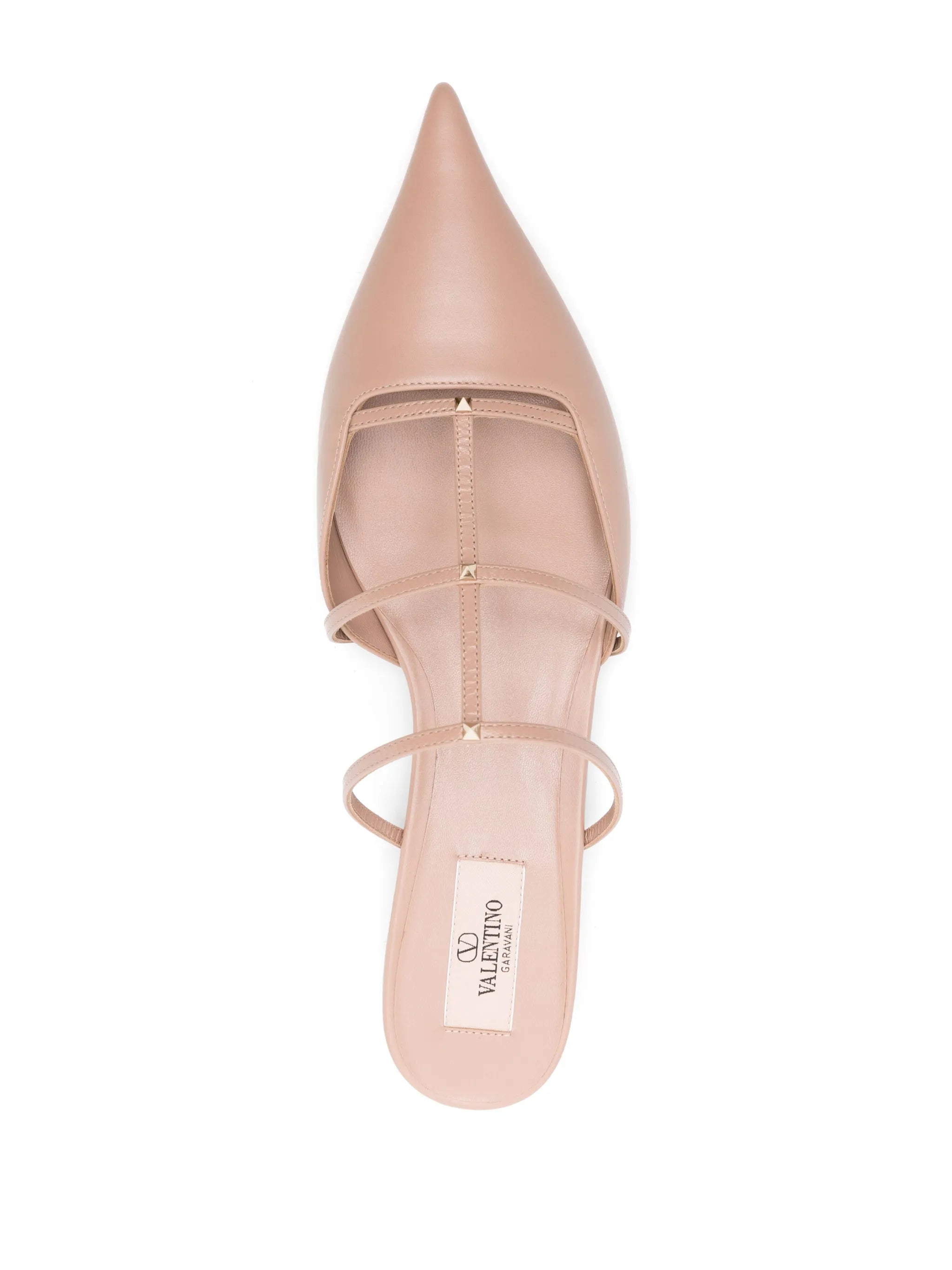 Rockstud Wispy leather mules