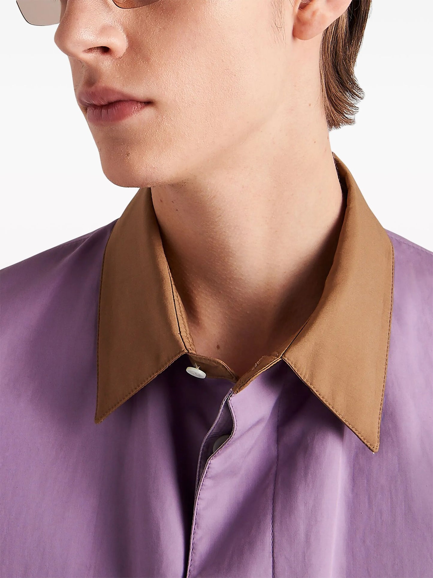 triangle-logo cotton raincoat