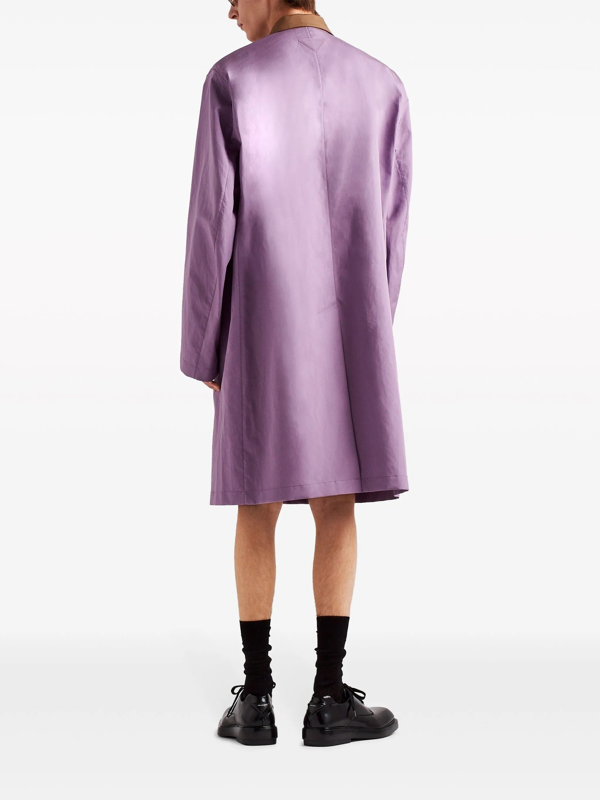 triangle-logo cotton raincoat