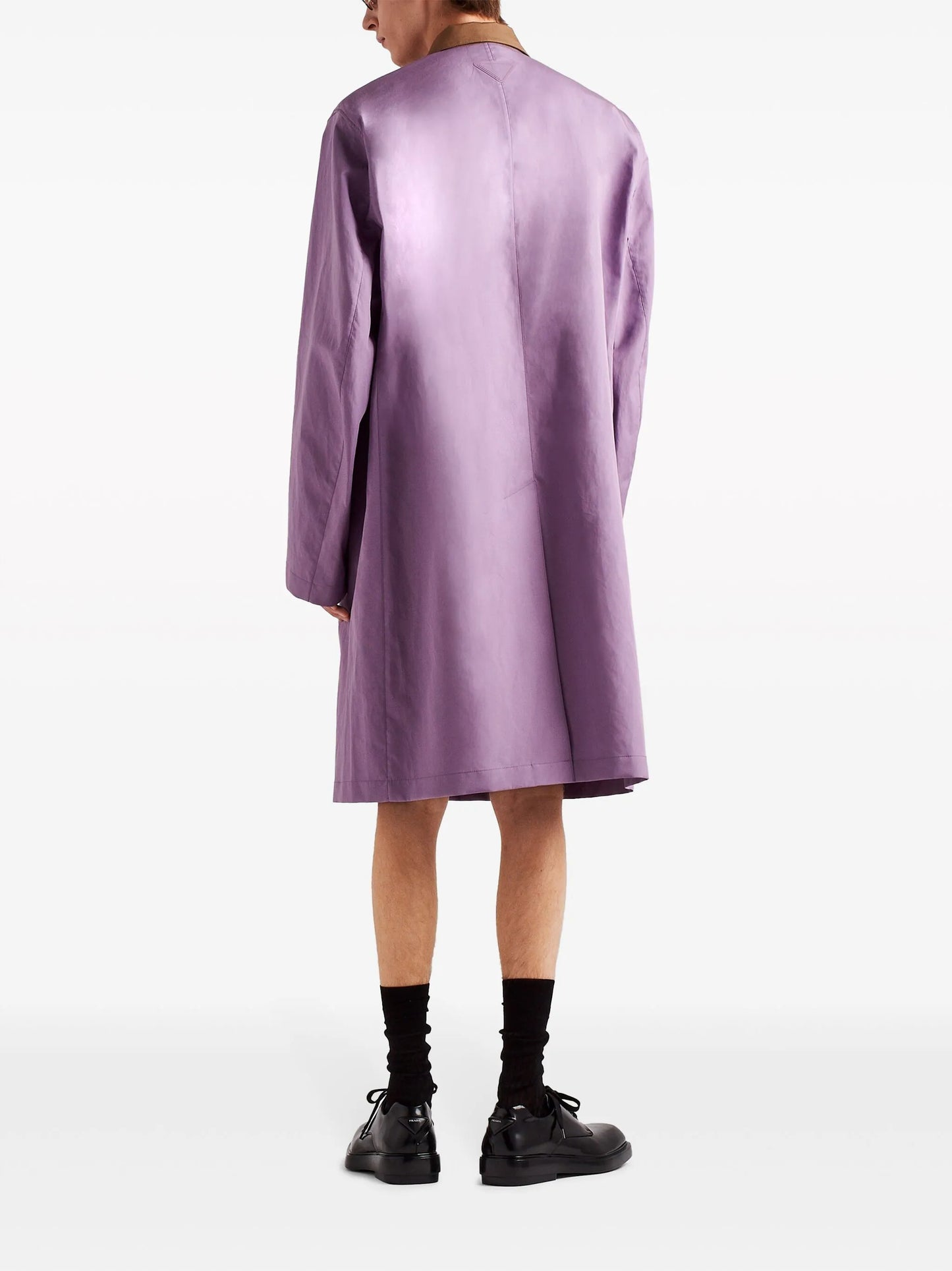 triangle-logo cotton raincoat