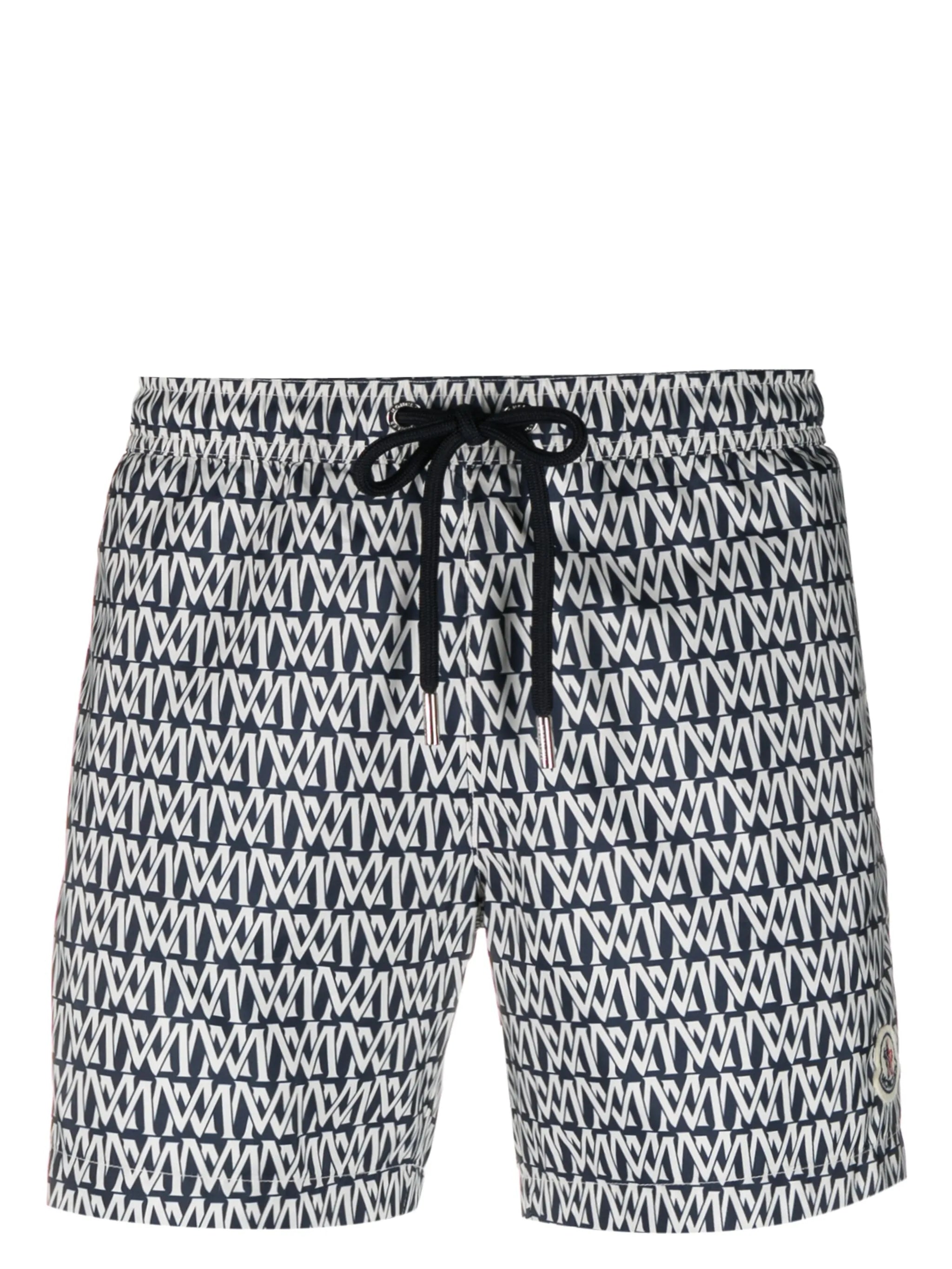 monogram-print logo-patch swim shorts