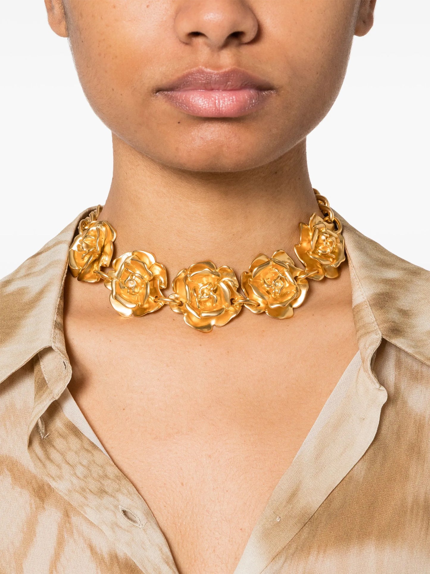 rose-charm choker necklace