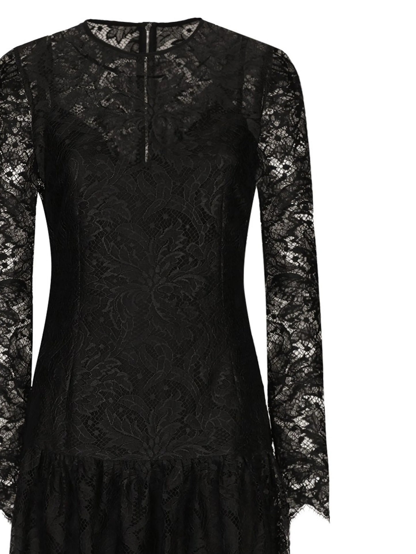 Chantilly-lace midi dress