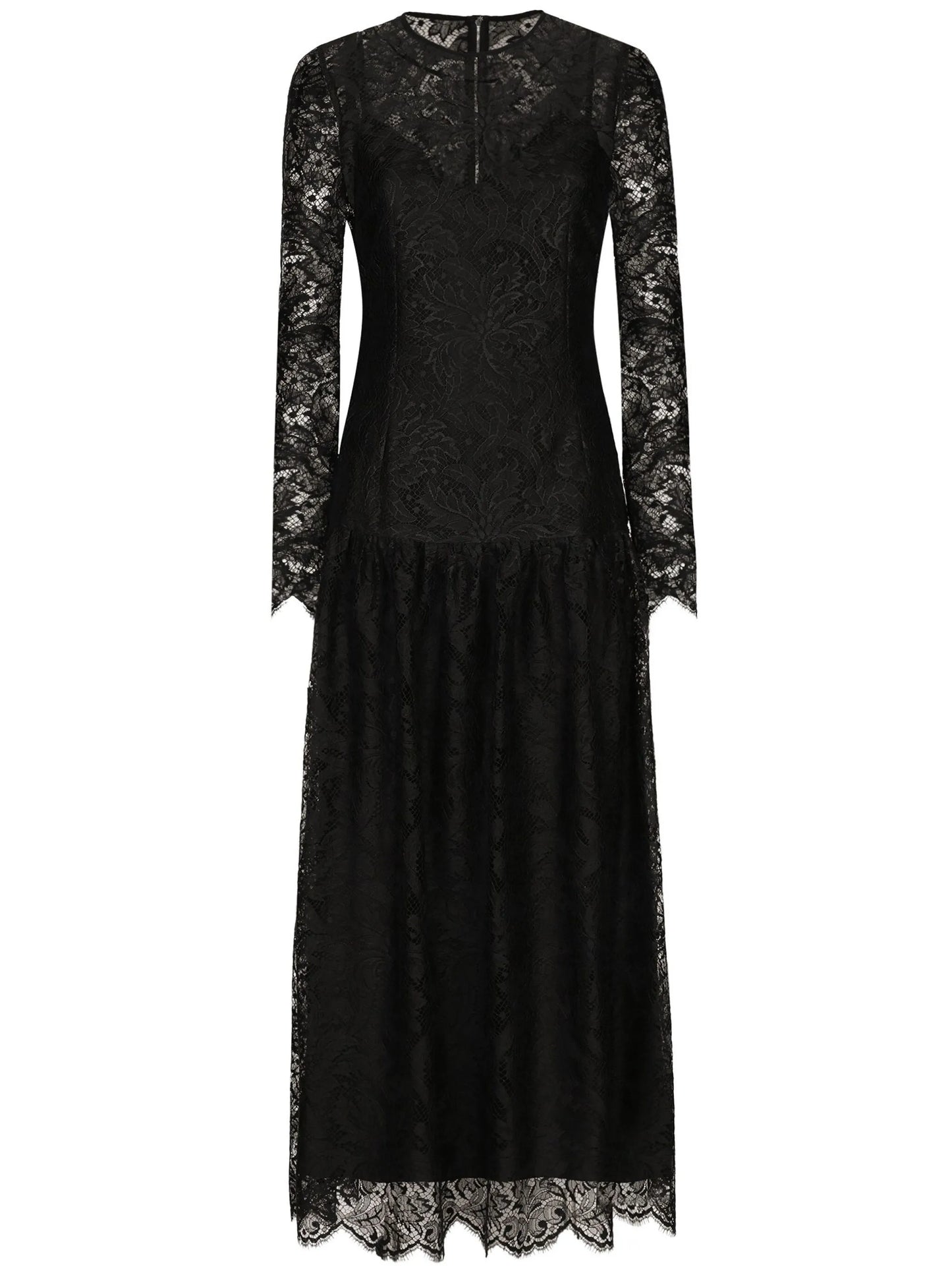 Chantilly-lace midi dress