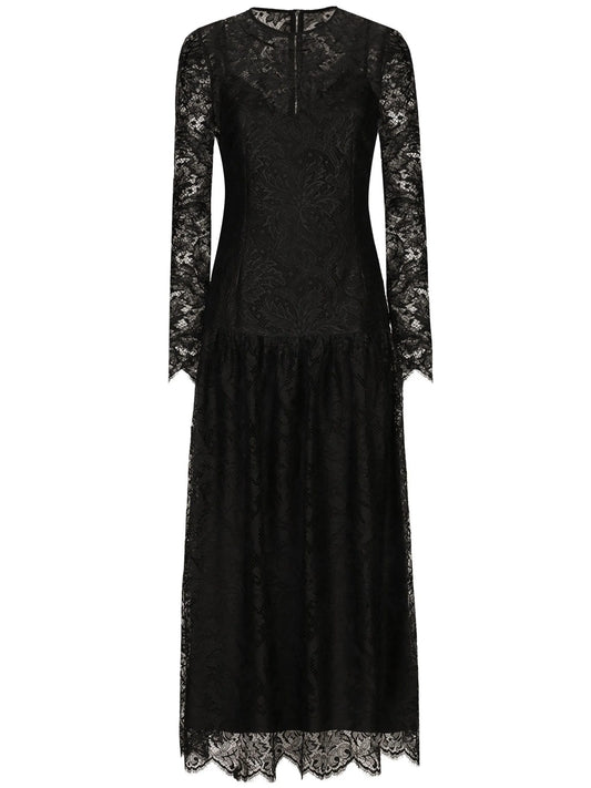 Chantilly-lace midi dress