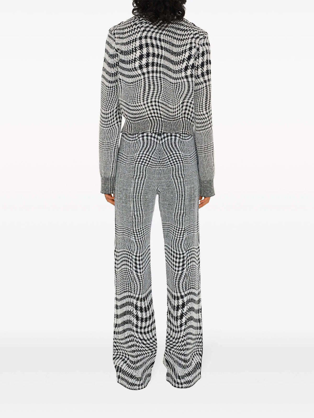 warped houndstooth jacquard trousers