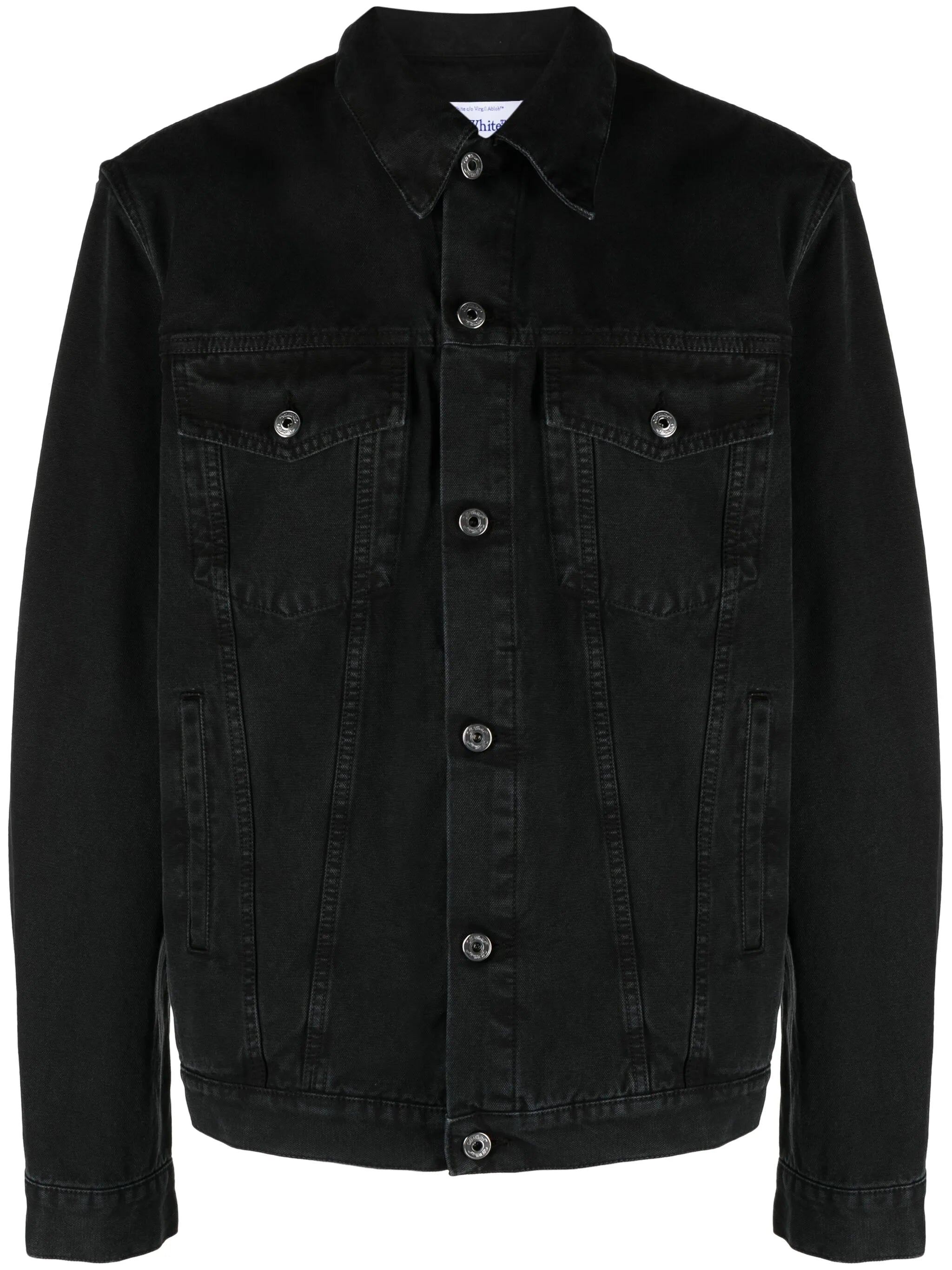 logo-embroidered denim jacket