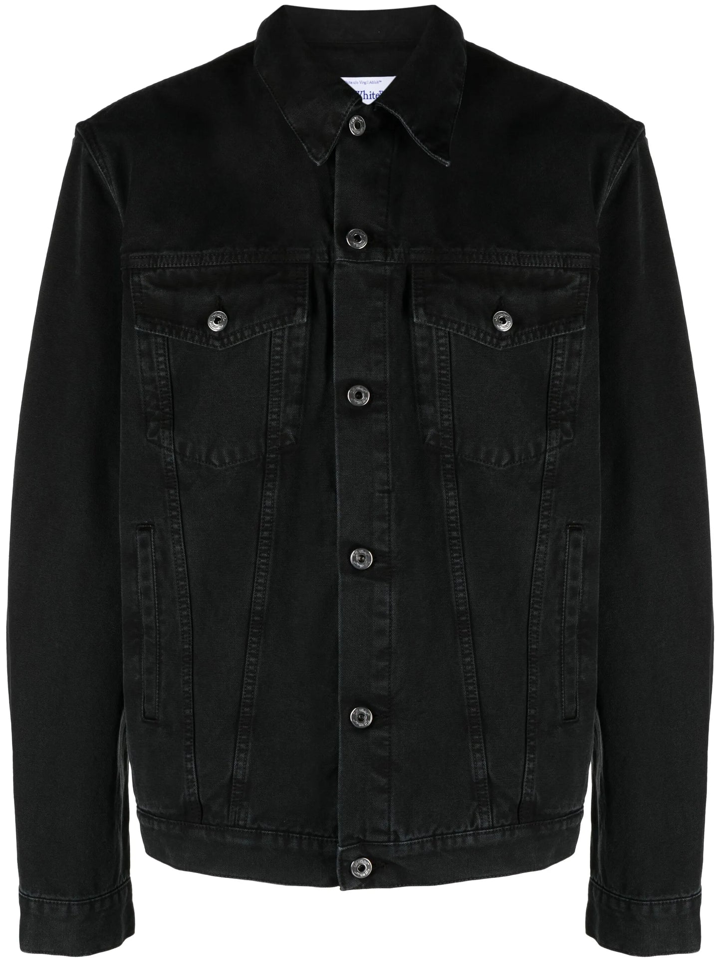 logo-embroidered denim jacket