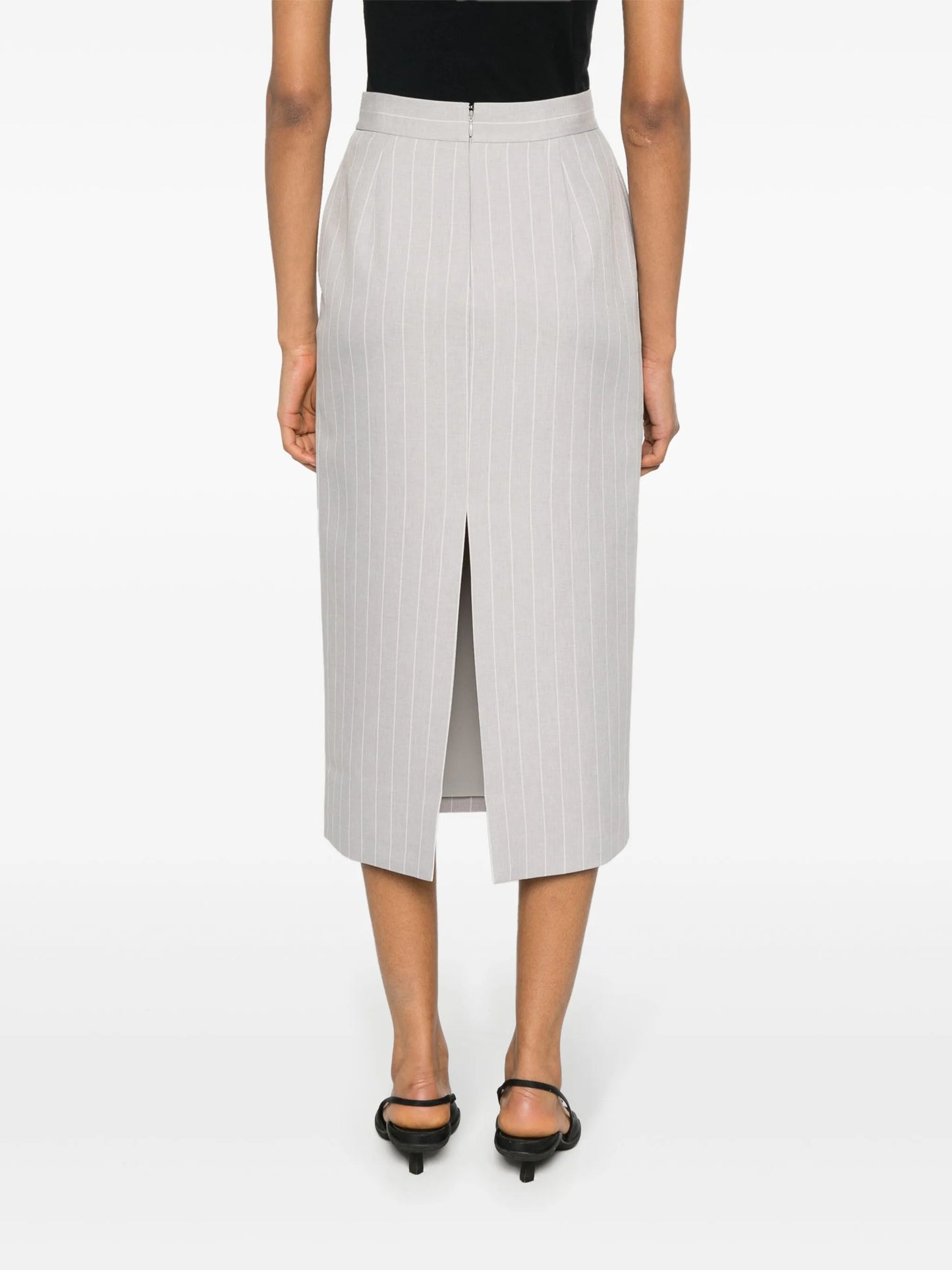 pinstriped pencil skirt