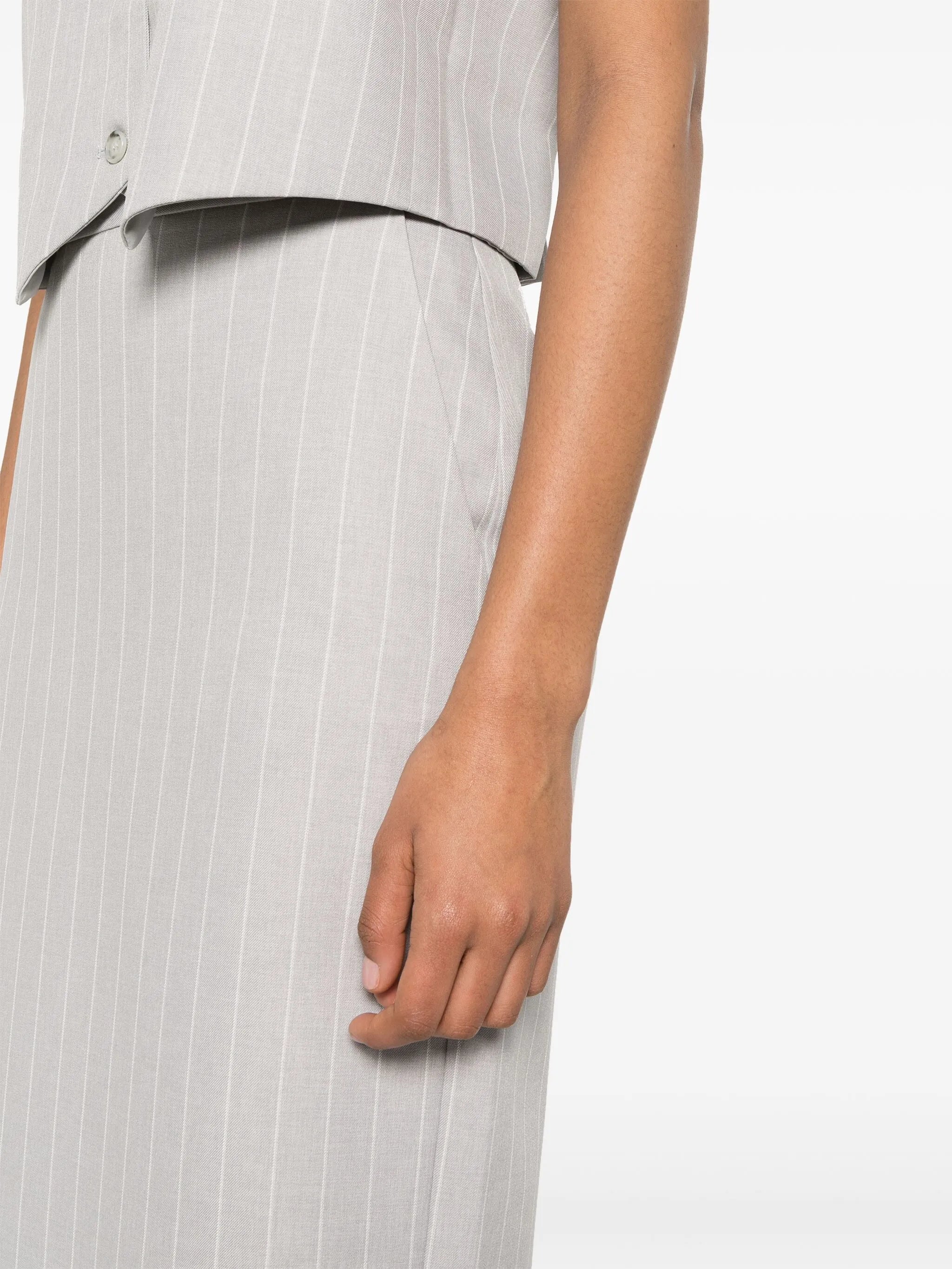 pinstriped pencil skirt