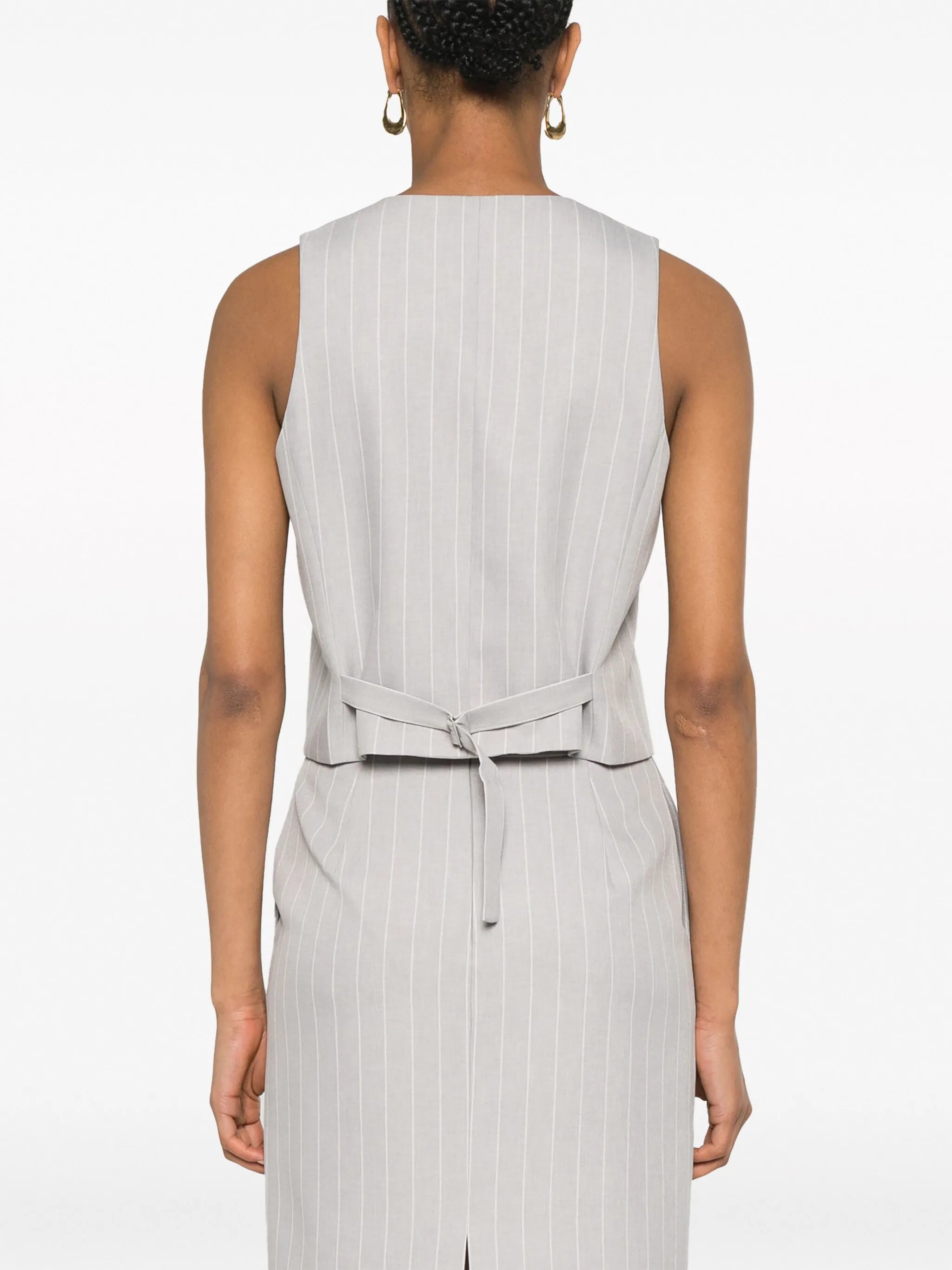 pinstriped tailored vest