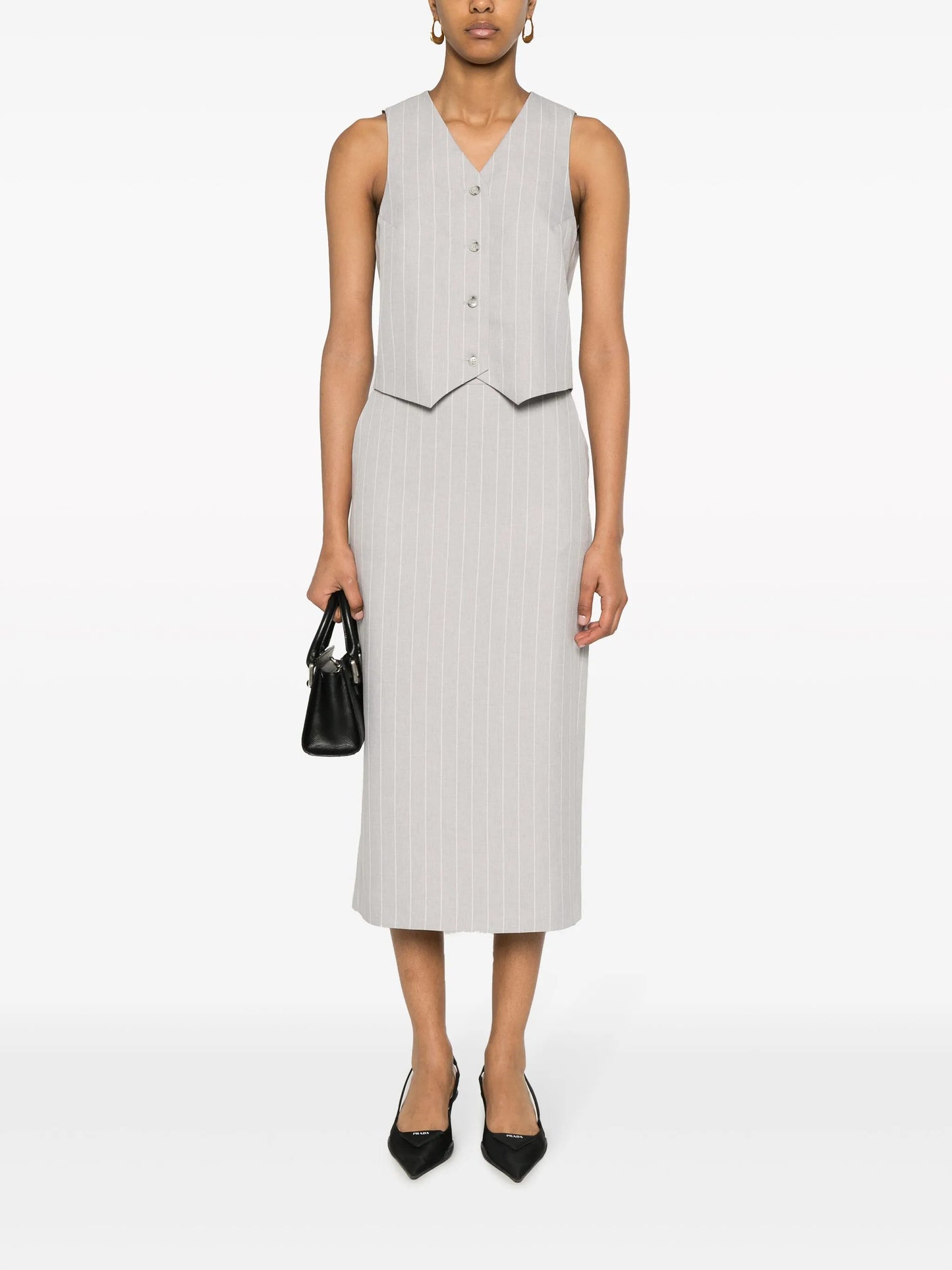 pinstriped tailored vest