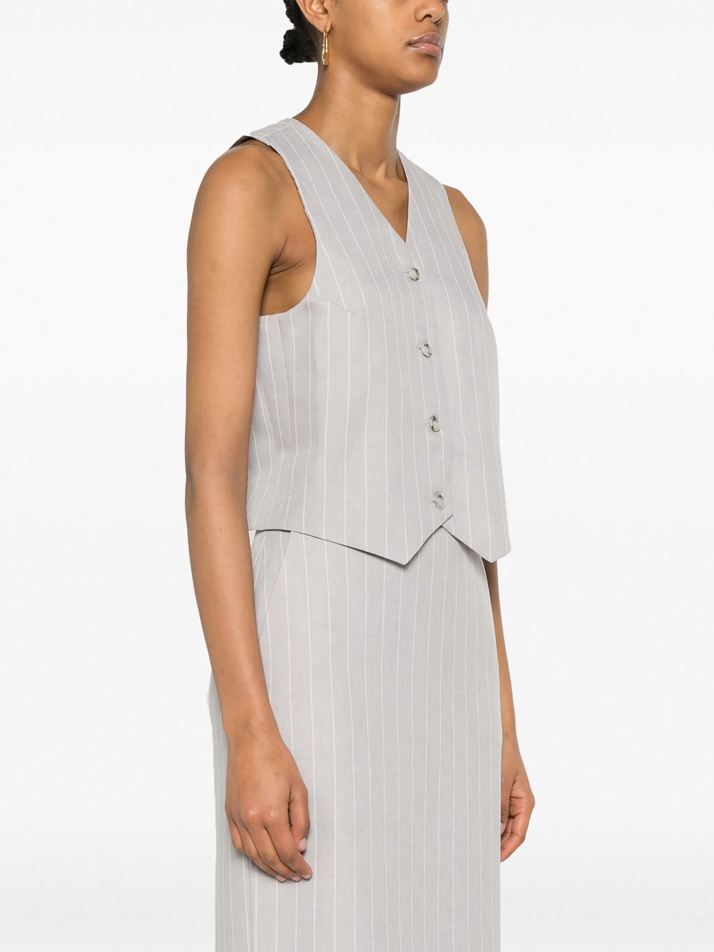 pinstriped tailored vest