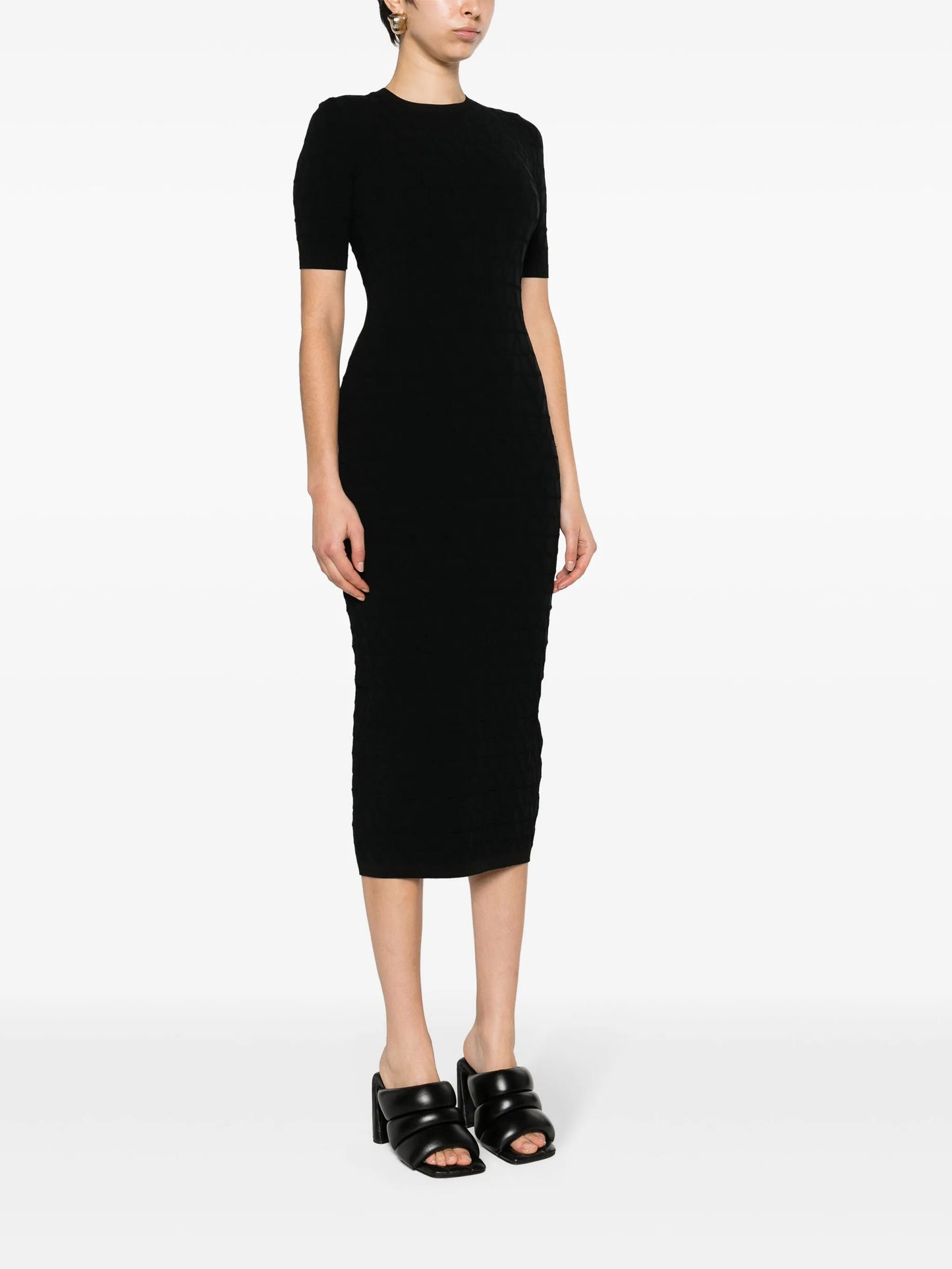 short-sleeve midi dress