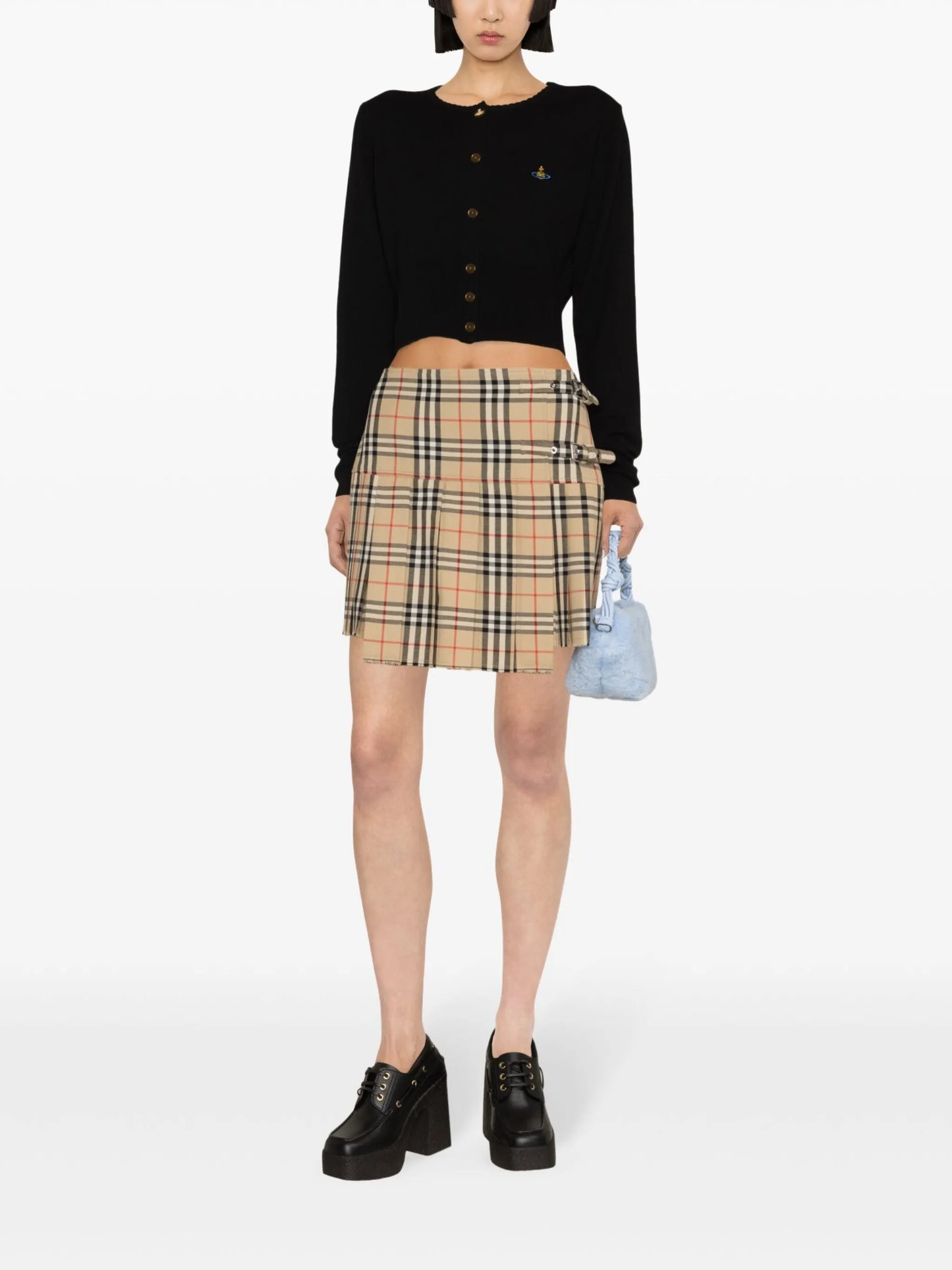 Orb-embroidered cropped cardigan