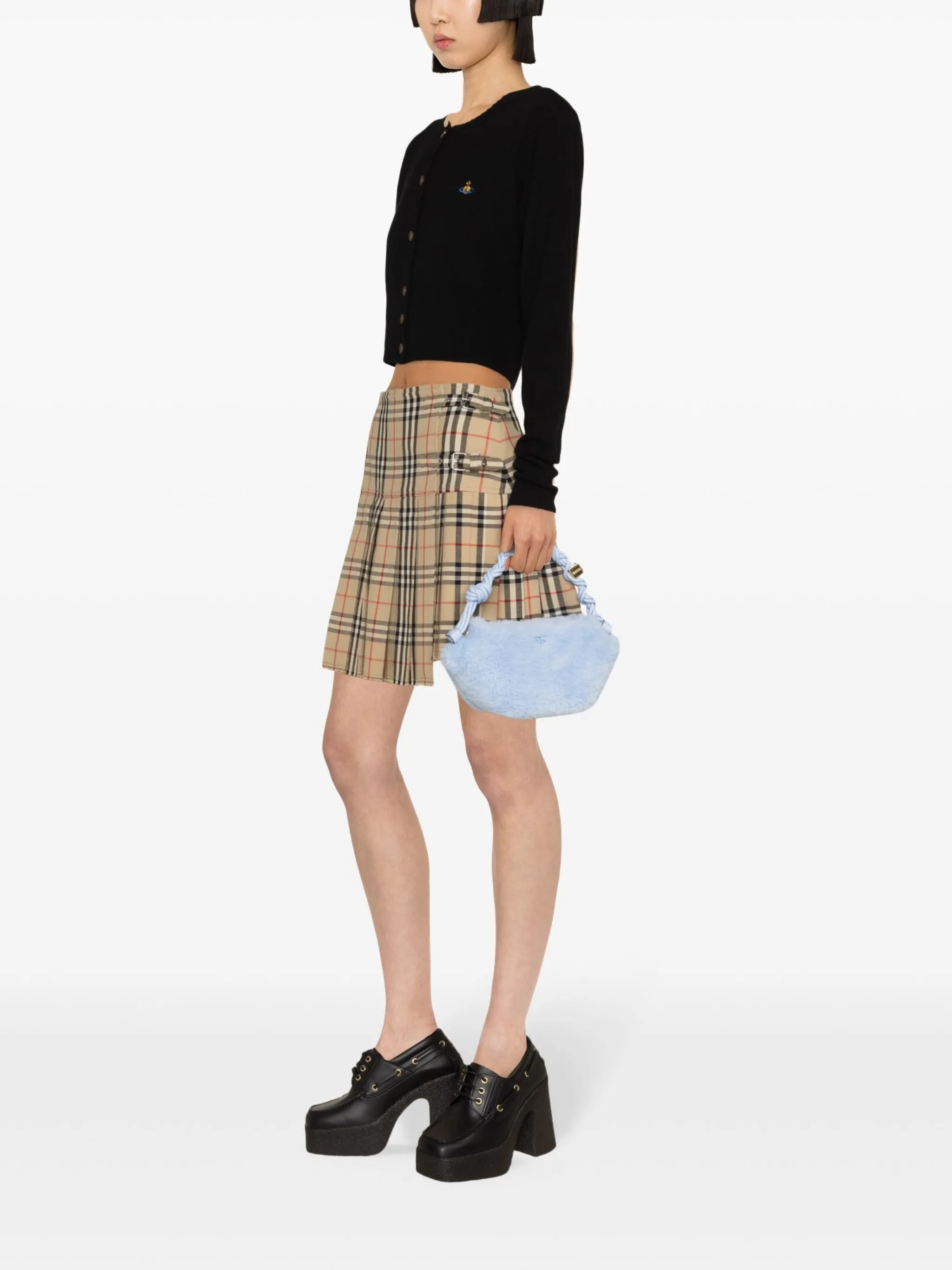 Orb-embroidered cropped cardigan