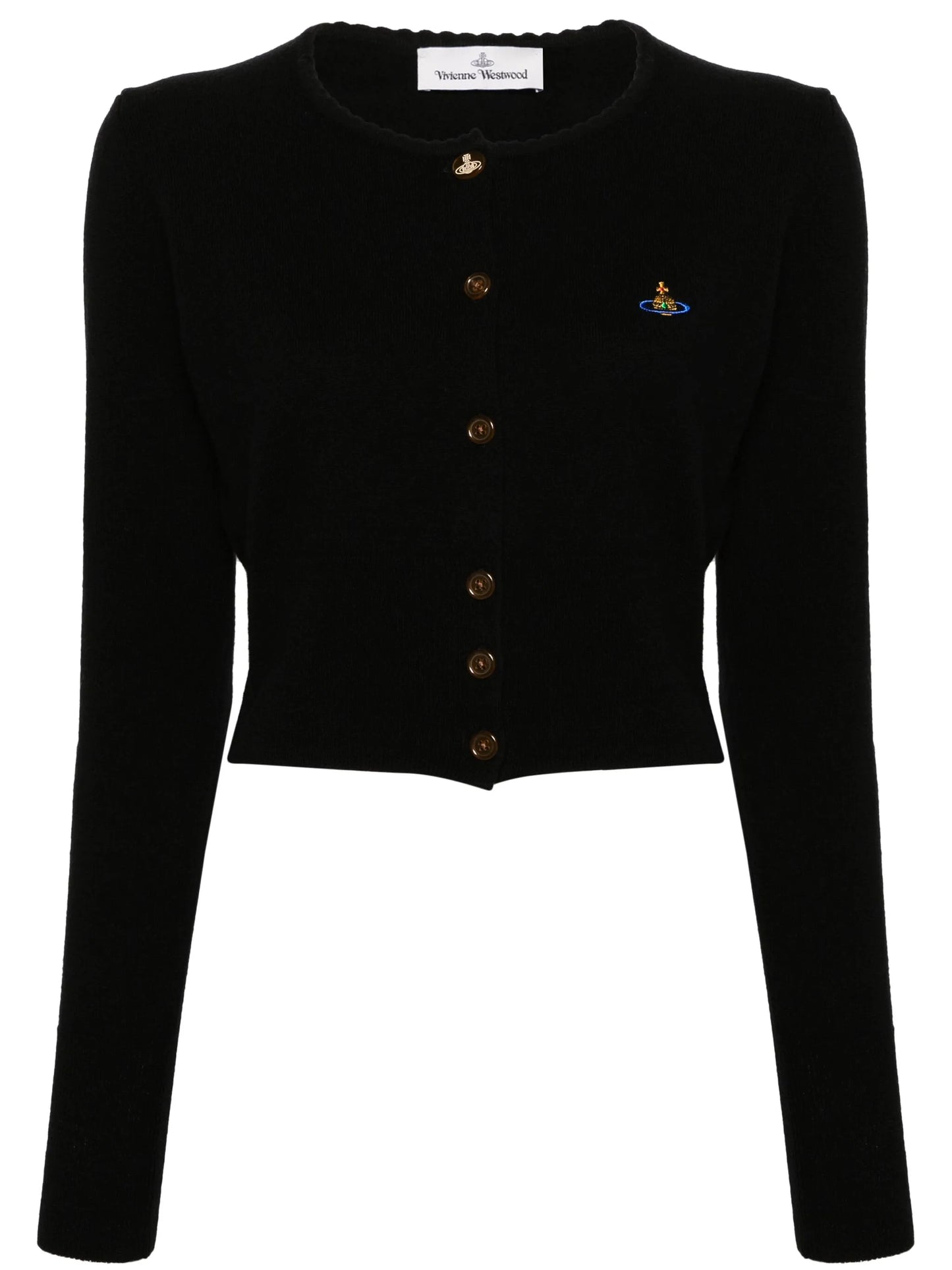 Orb-embroidered cropped cardigan
