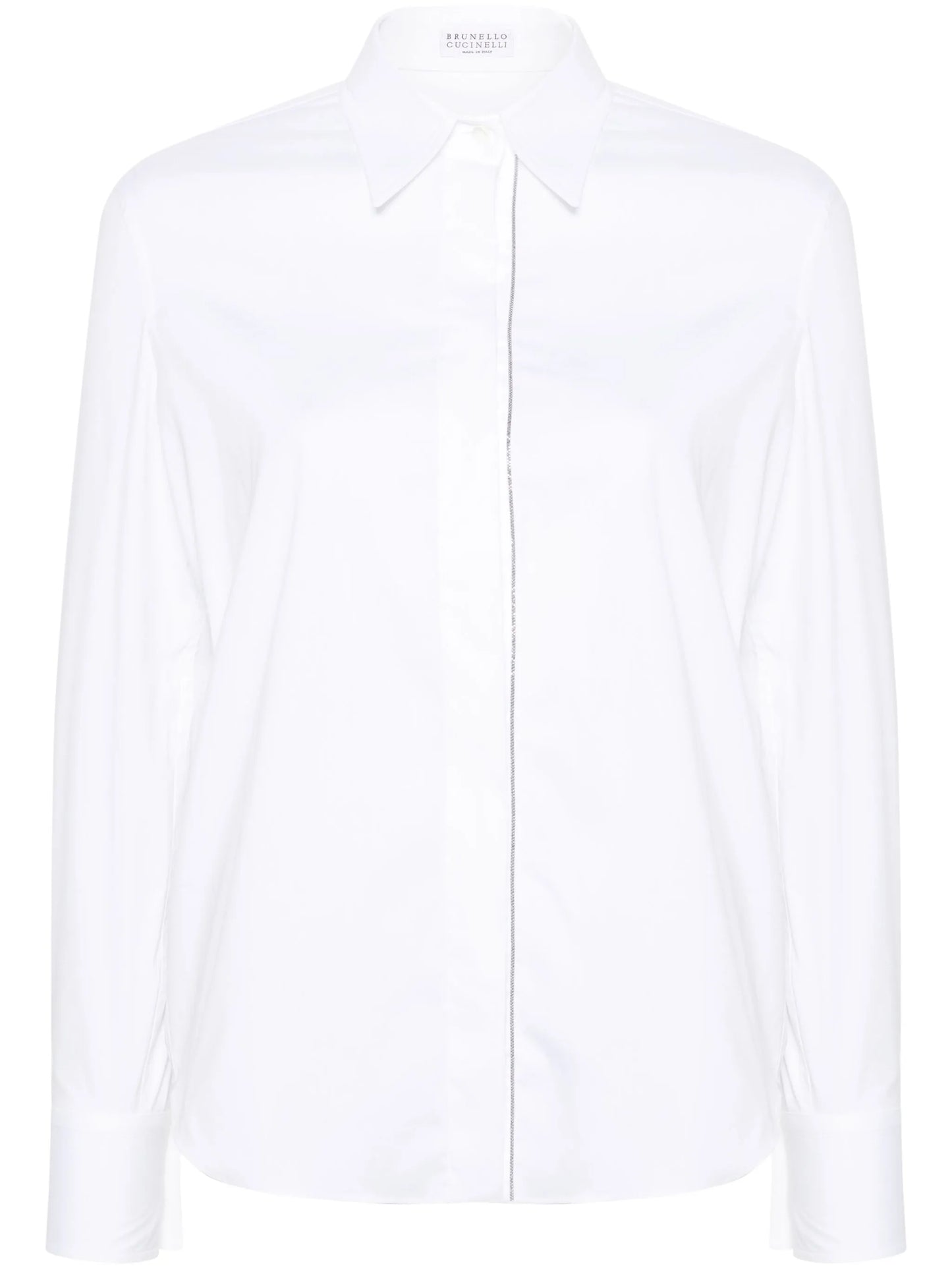 beaded-trim poplin shirt