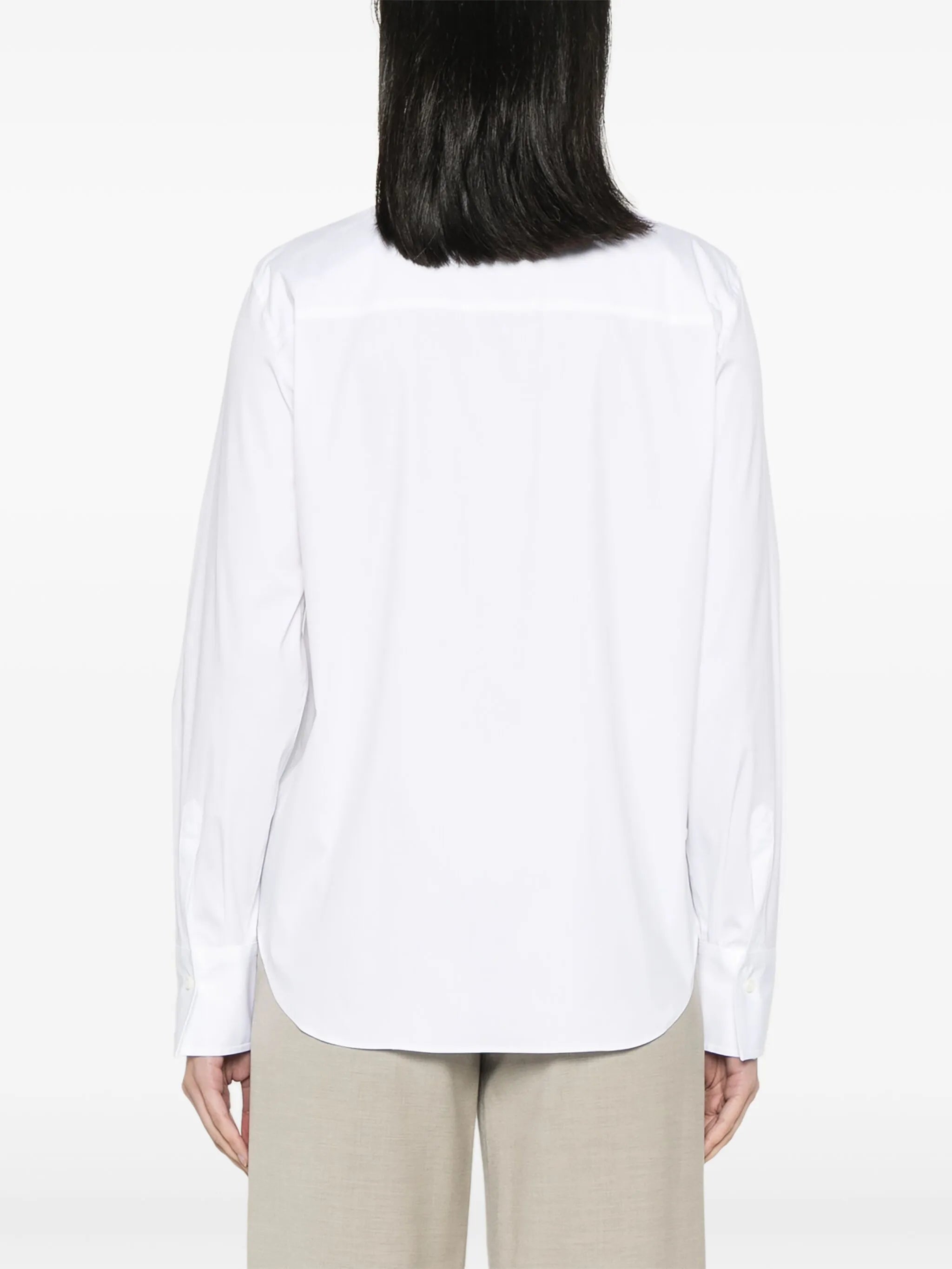 beaded-trim poplin shirt