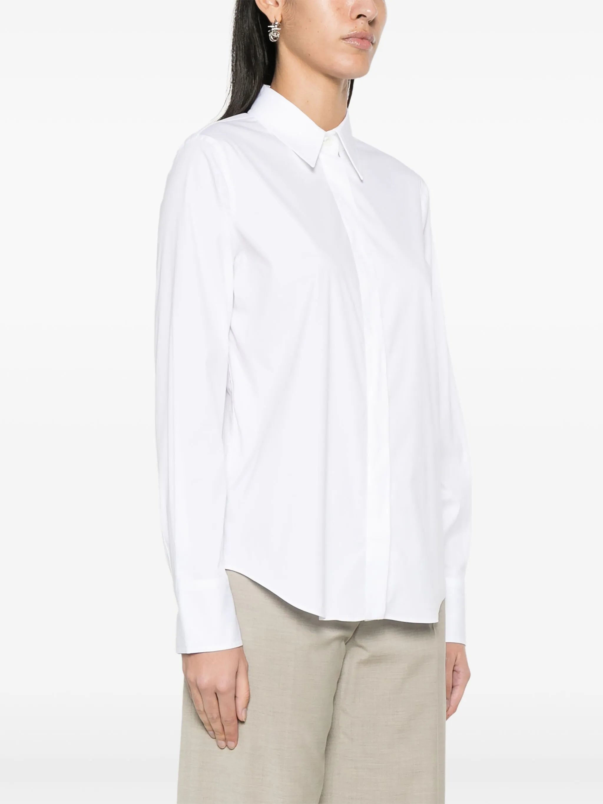 beaded-trim poplin shirt