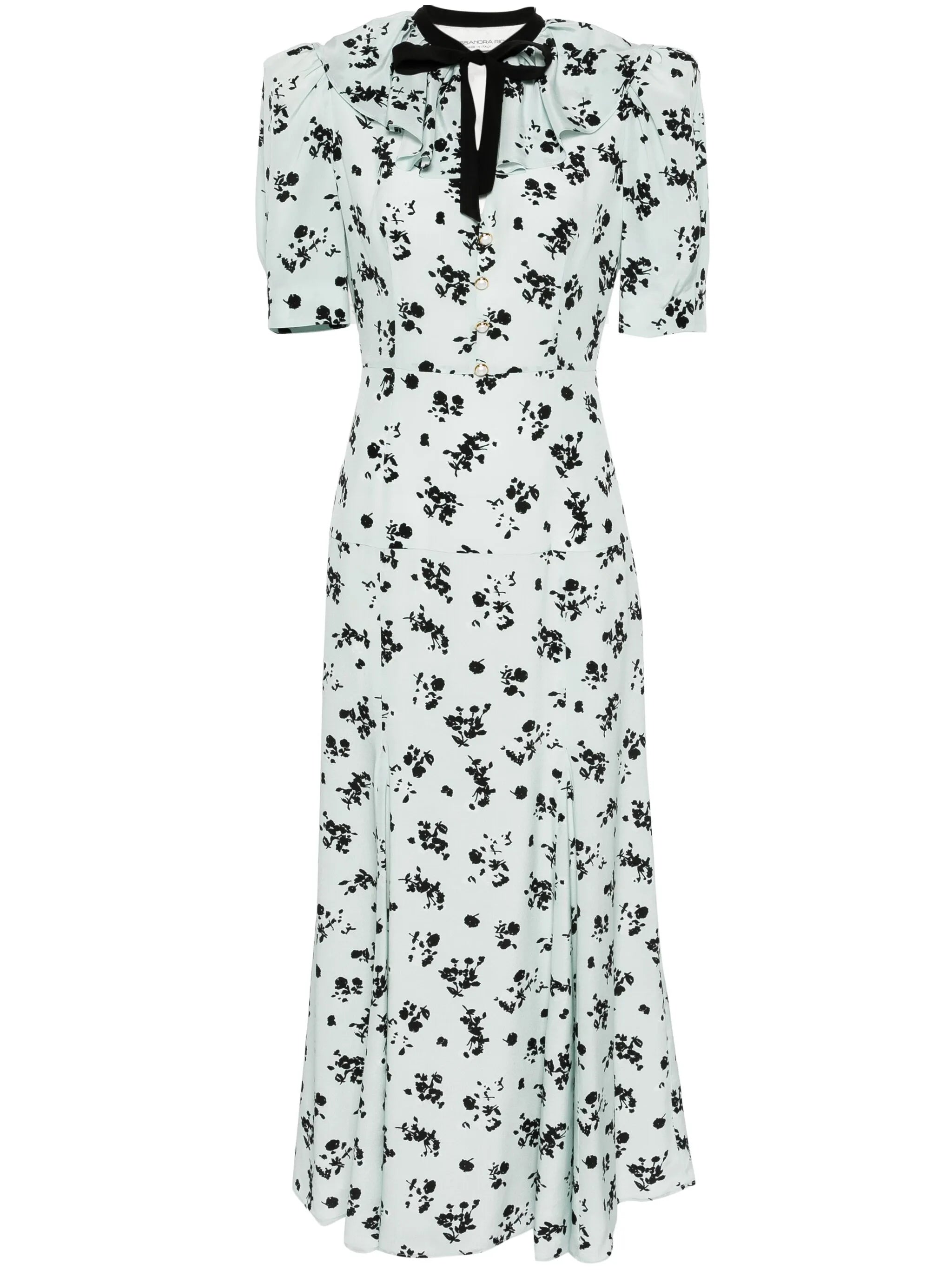 floral-print silk midi dress