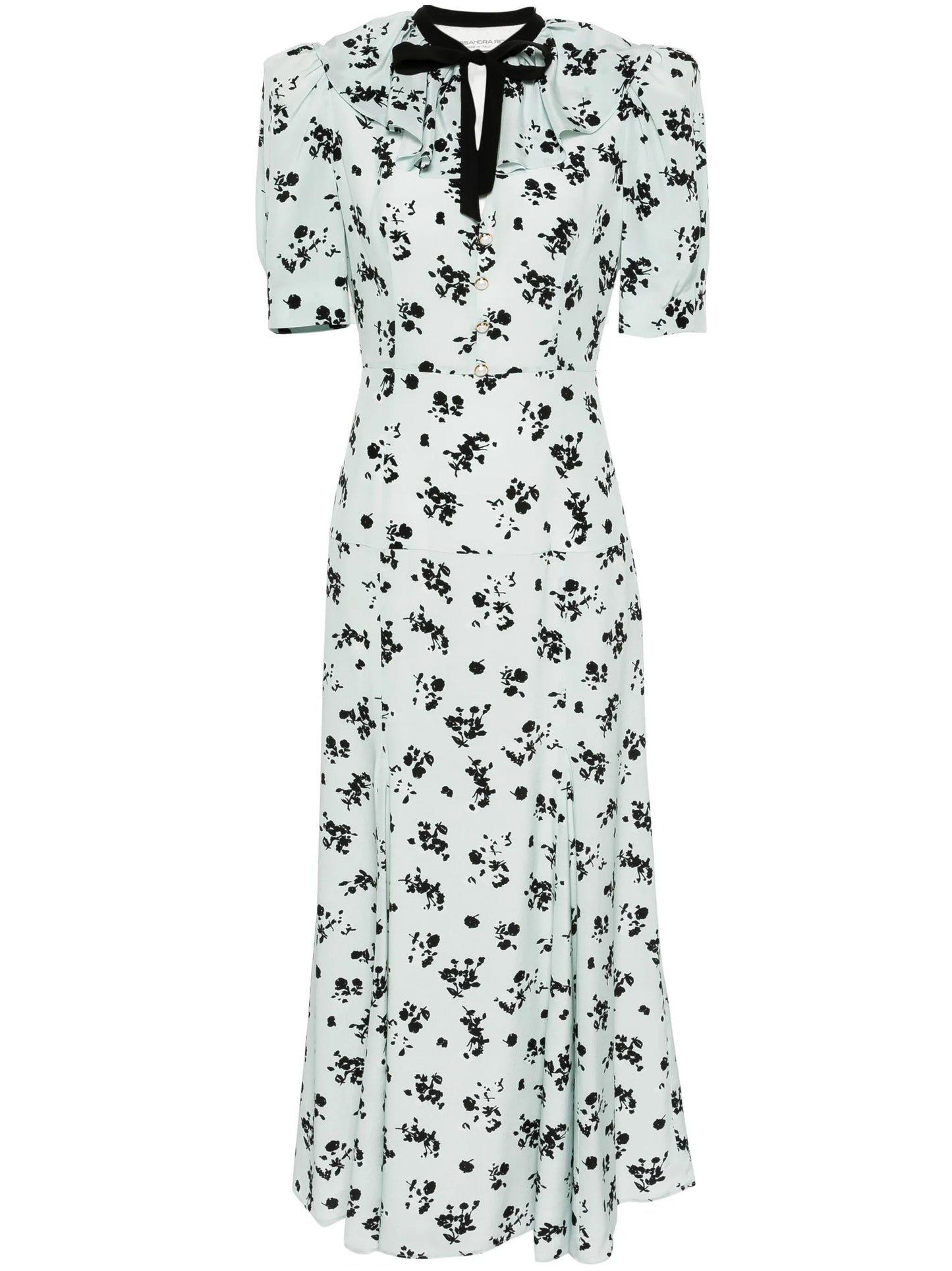 floral-print silk midi dress